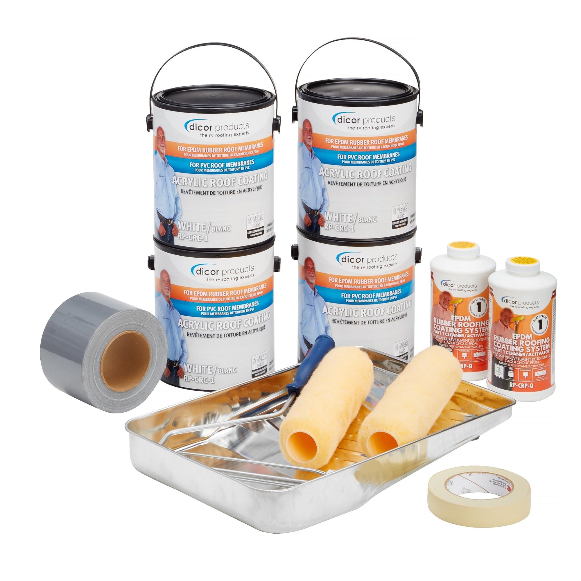 Dicor Rp-Rrk-30 Rv Roof Renew Kit - Epdm Rubber Roof Coating System