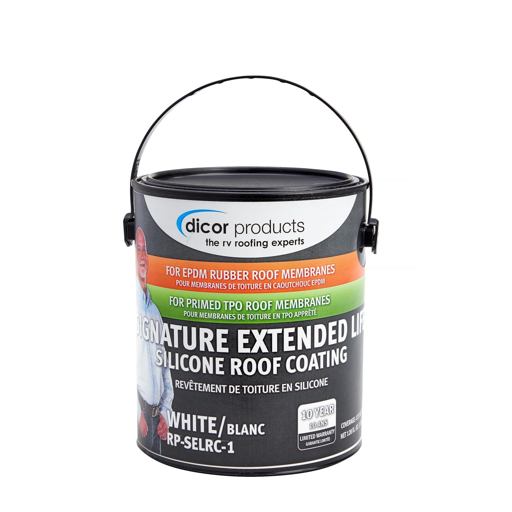 Dicor Rp-Selrc-1 Signature Extended Life Epdm Rubber Roof Coating - White, 1 Gallon Can