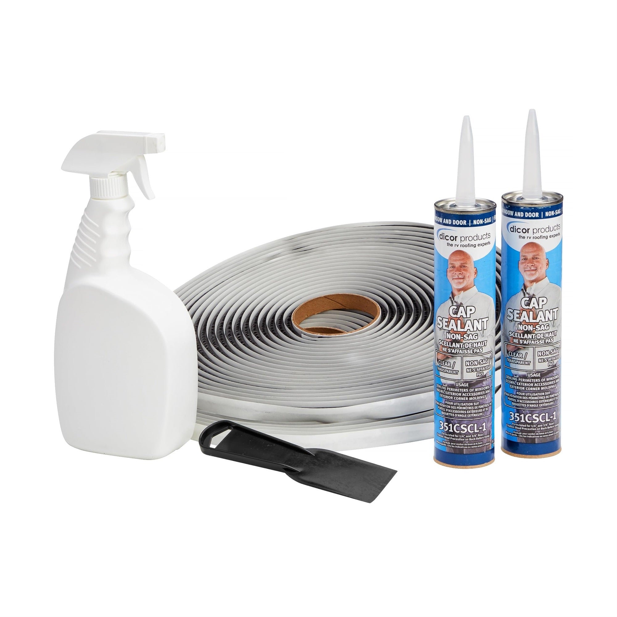 Dicor Wrk-1 Standard Seal-Tite Reseal Kit - Includes Enough Rv, Trailer, Motorhome Repair Tape For 6 To 8 Windows - White