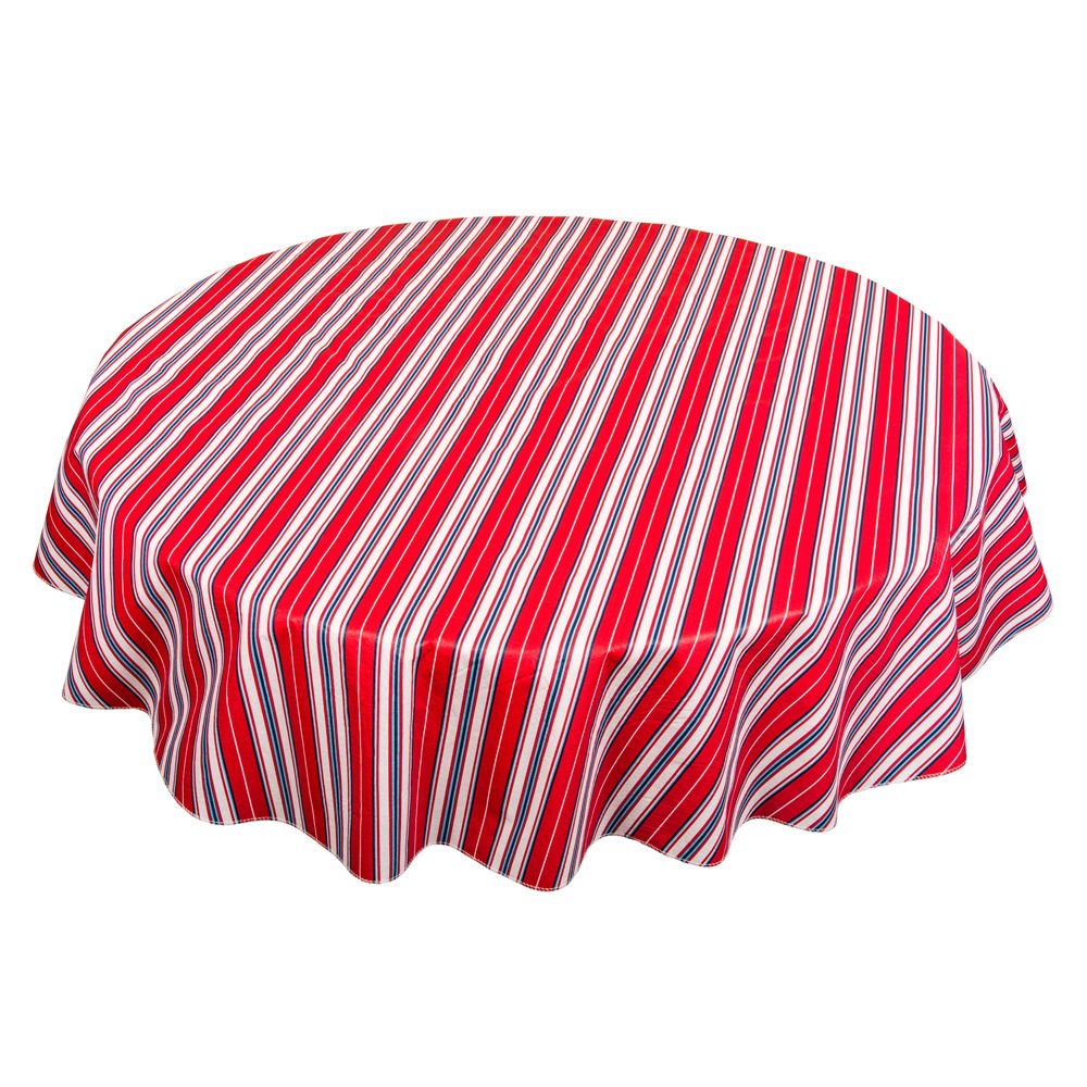 Patriotic Patchwork 60 Round Vinyl Flannel Backed Tablecloth