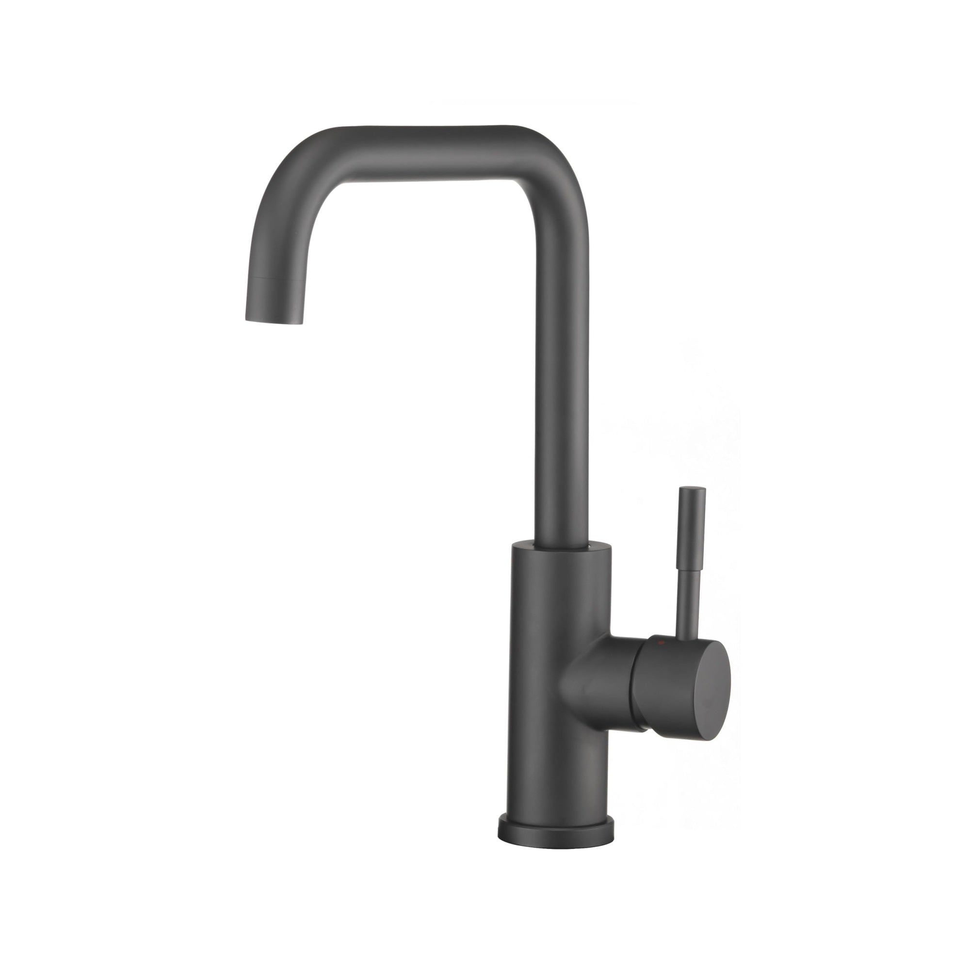 Dura Faucet Rv Streamline Squared-Arc Single Handle Kitchen Sink Faucet - Optional Deck Plate (Matte Black)