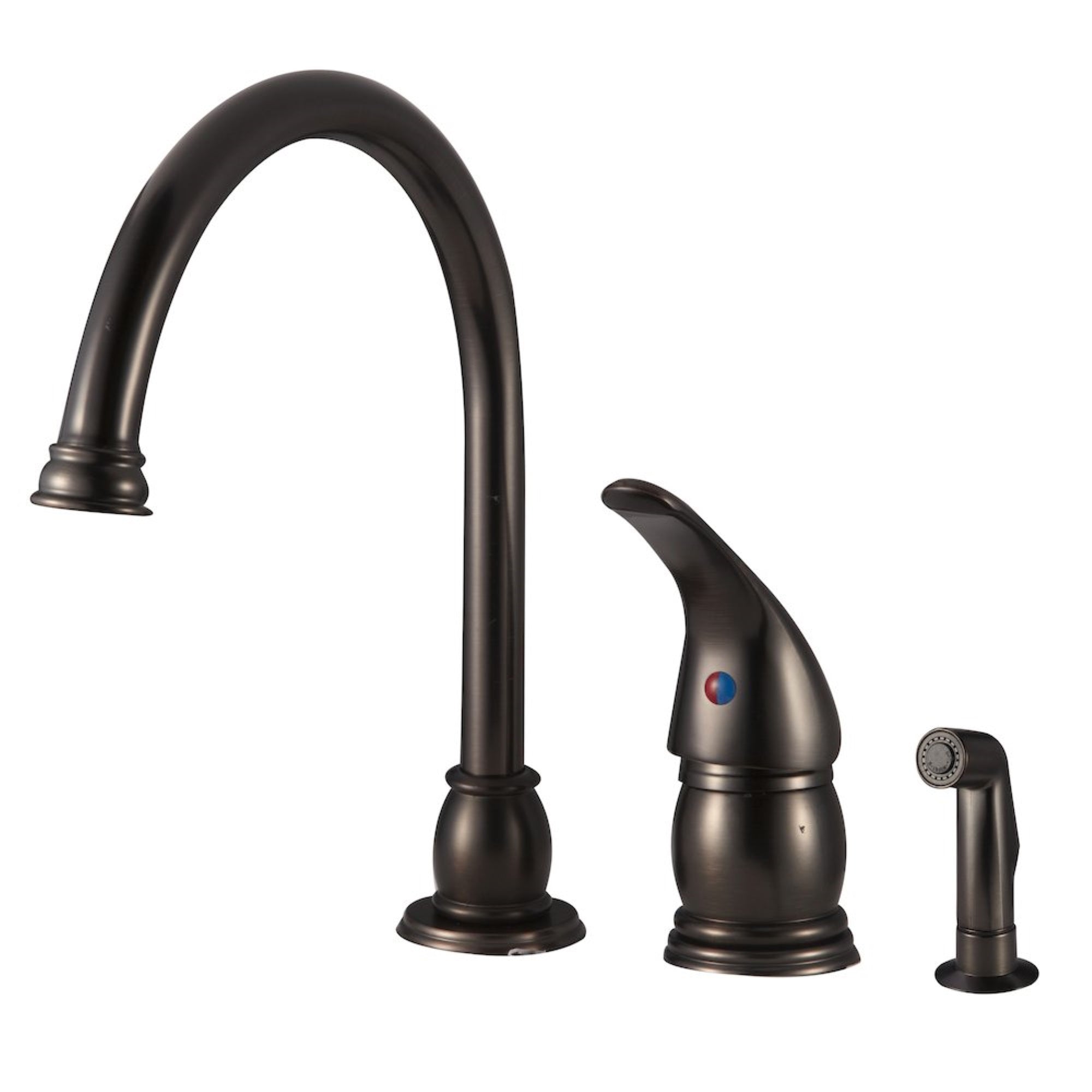 Dura Faucet Df-Nmk301-Vb Rv Gooseneck Kitchen Sink Faucet With Matching Side Sprayer (Venetian Bronze)
