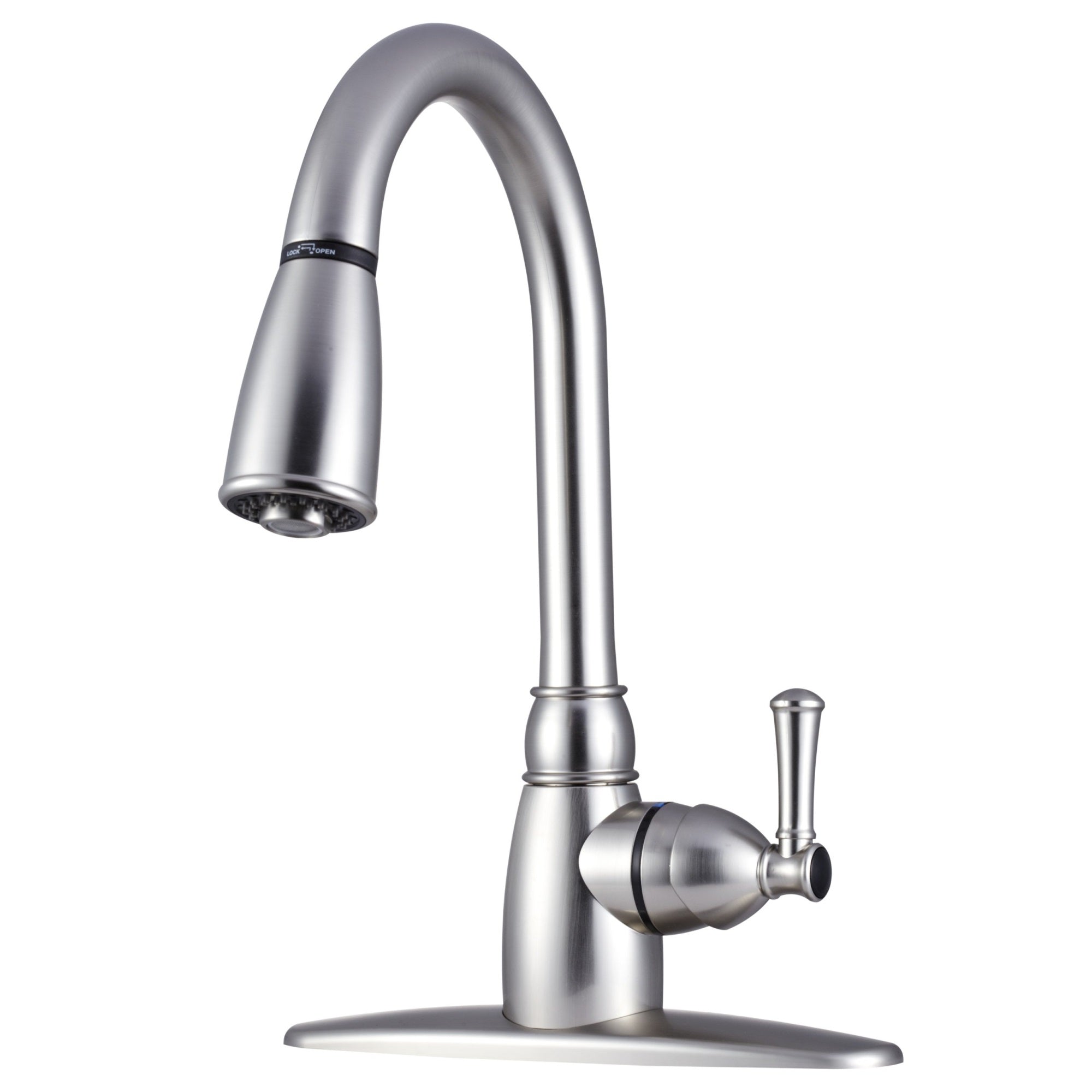 Dura Faucet Df-Pk160-Sn Rv Non-Metallic Pull-Down Kitchen Sink Faucet (Brushed Satin Nickel)