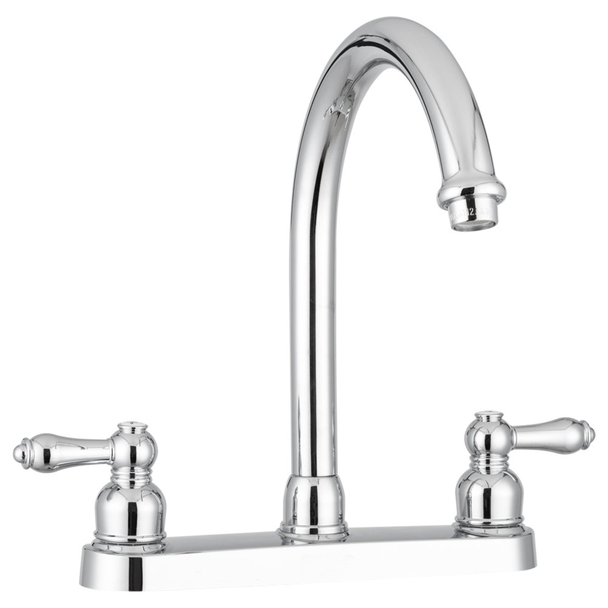 Dura Faucet Df-Pk340L-Cp Rv Non-Metallic J-Spout Kitchen Sink Faucet (Chrome)