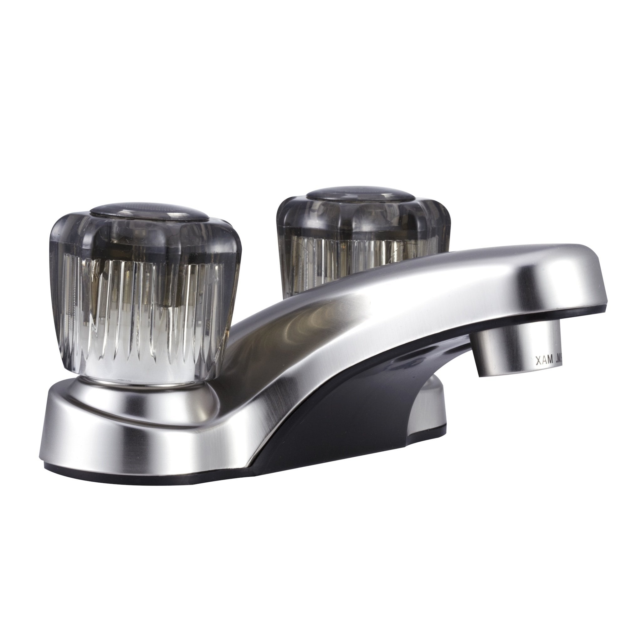 Dura Faucet Df-Pl700S-Sn Rv Bathroom Faucet With Smoked Acrylic Knobs (Brushed Satin Nickel)
