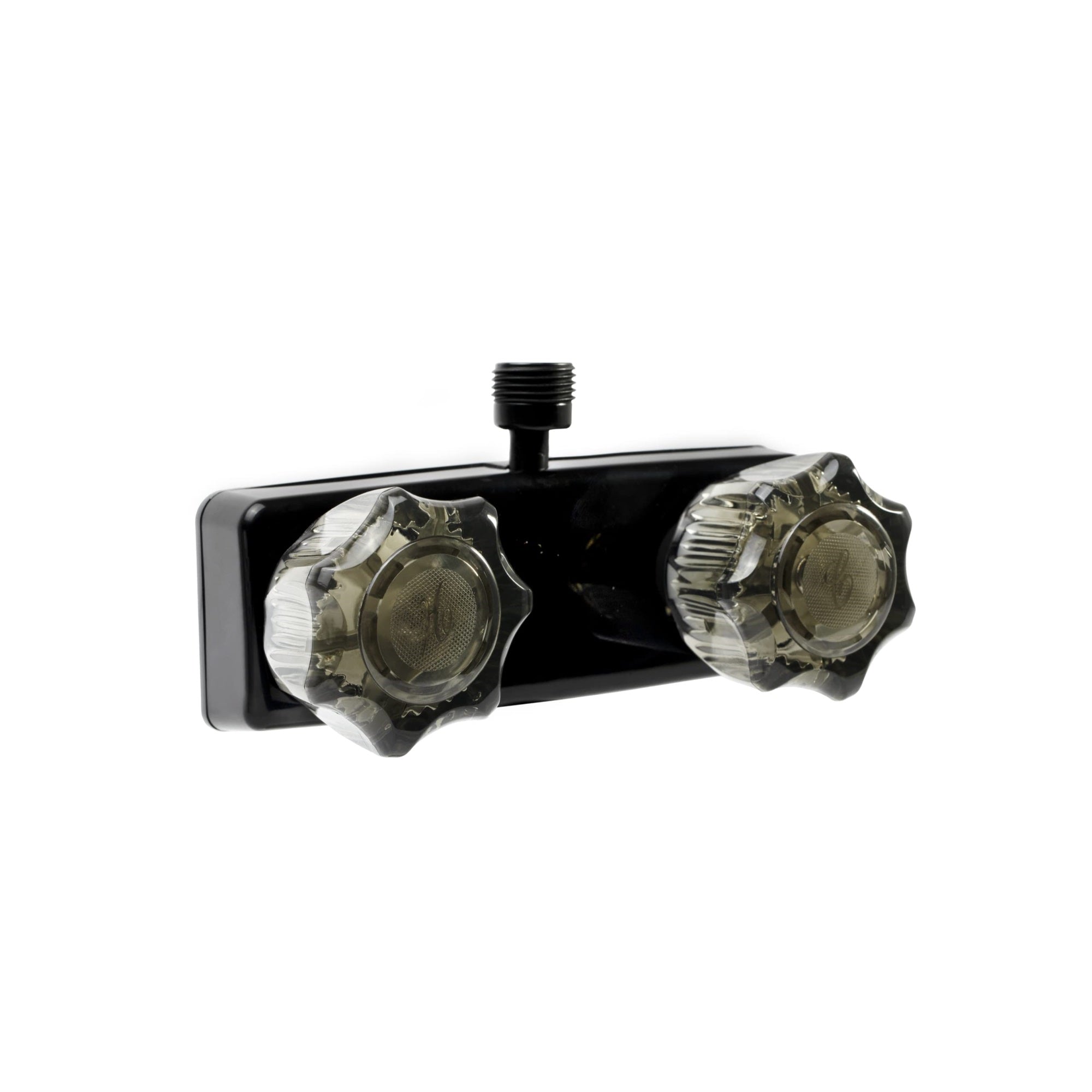 Dura Faucet Rv Shower Faucet W/Smoked Acrylic Knobs - Black