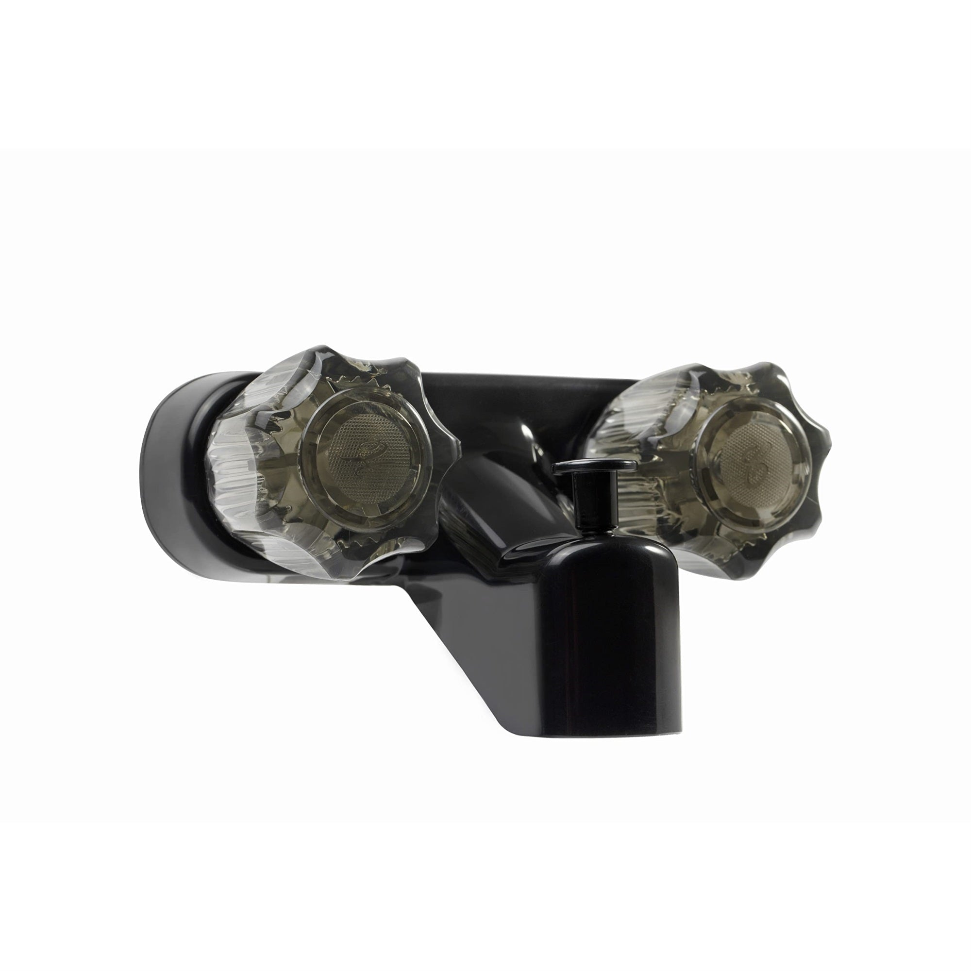 Dura Faucet Rv Tub & Shower Diverter Faucet W/Smoked Acrylic Knobs - Black