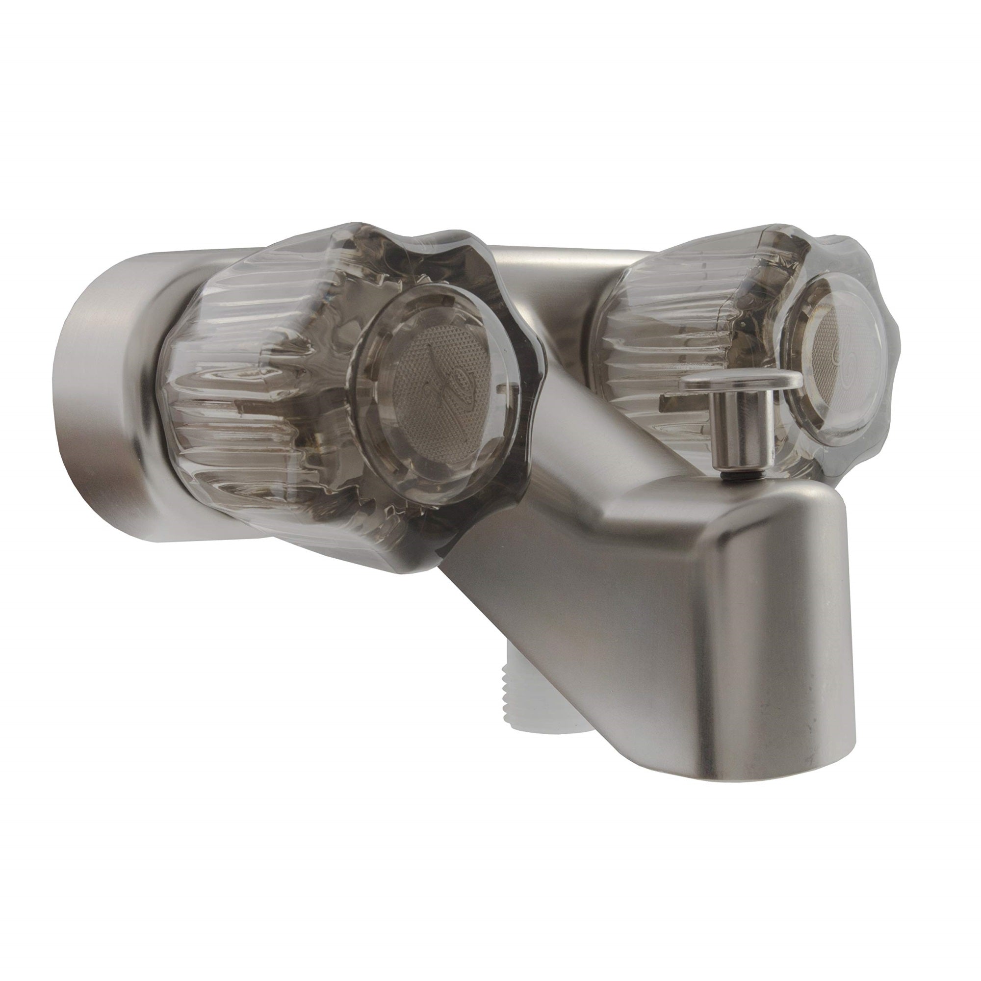 Dura Faucet Df-Sa110S-Sn Rv Tub & Shower Faucet Valve Diverter With Smoked Acrylic Knobs (Brushed Satin Nickel)