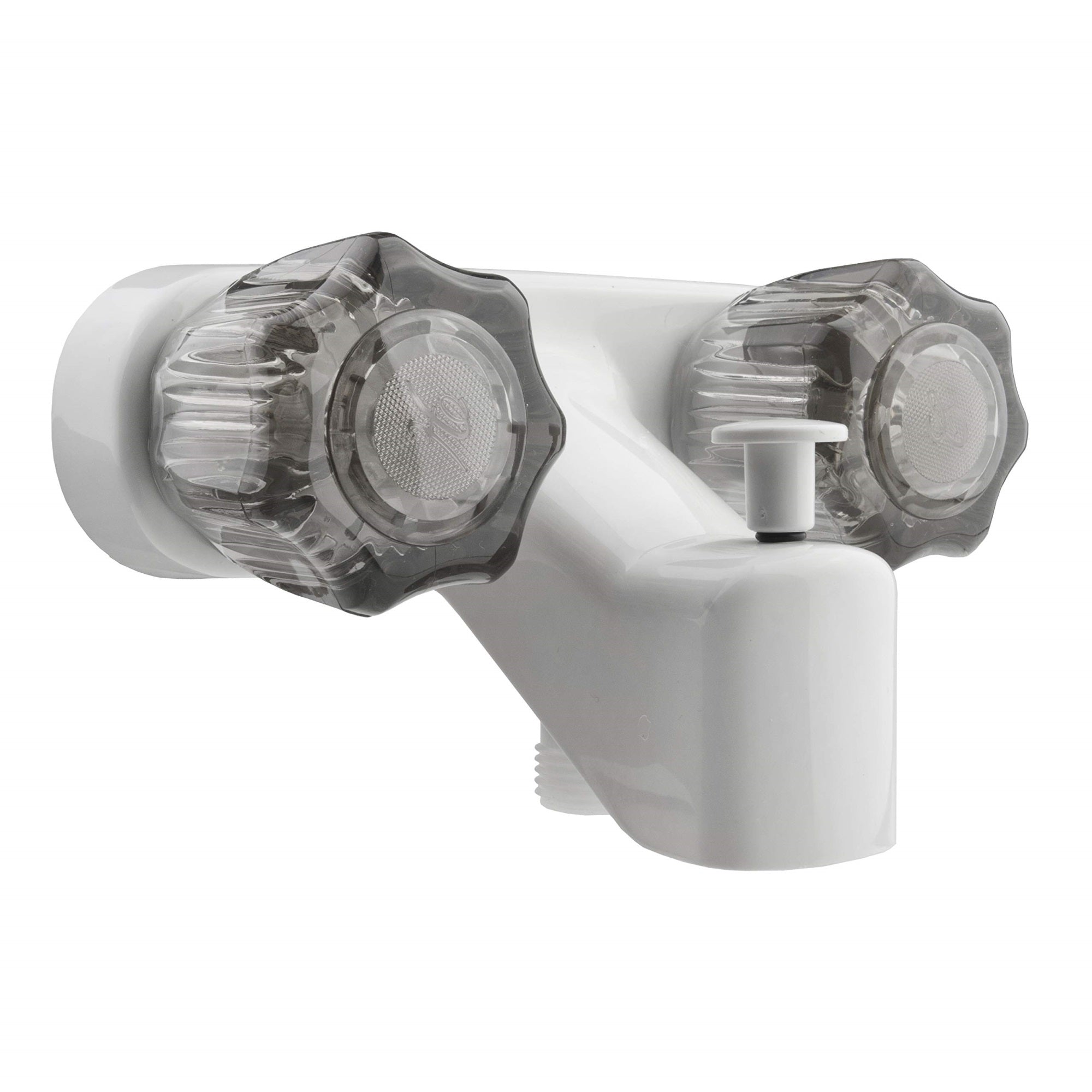 Dura Faucet Df-Sa110S-Wt Rv Tub & Shower Faucet Valve Diverter With Smoked Acrylic Knobs (White)