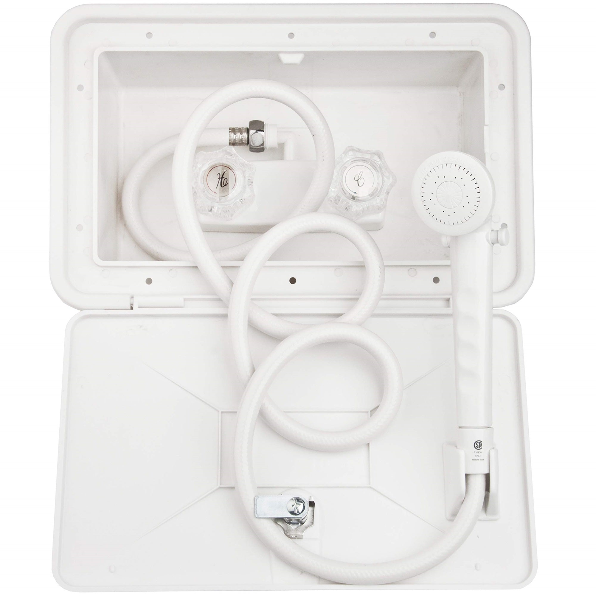Dura Faucet Df-Sa170-Wt Rv Weatherproof Exterior Shower Box Kit - Lock And Key (White)