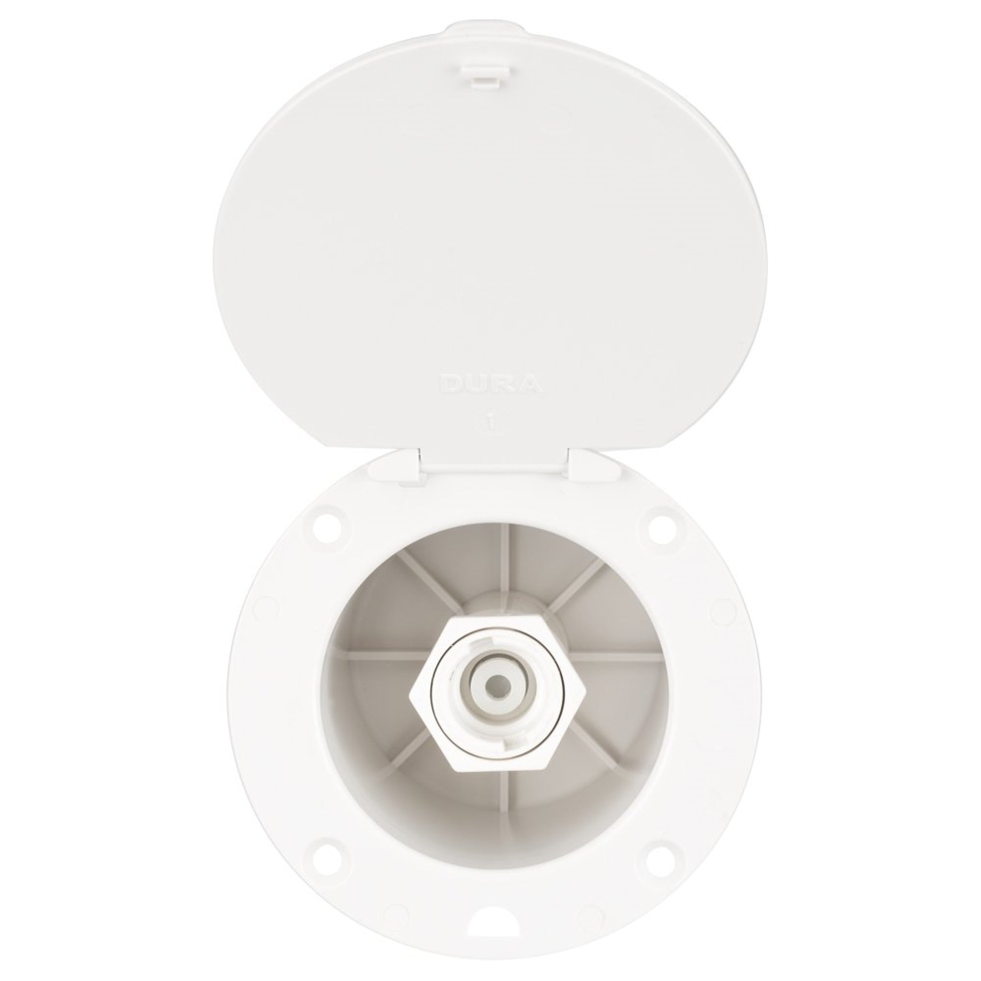 Dura Faucet Df-Sa184-Wt Outdoor Exterior Utility Spray Dock Port With Quick Connect Hookup (White)