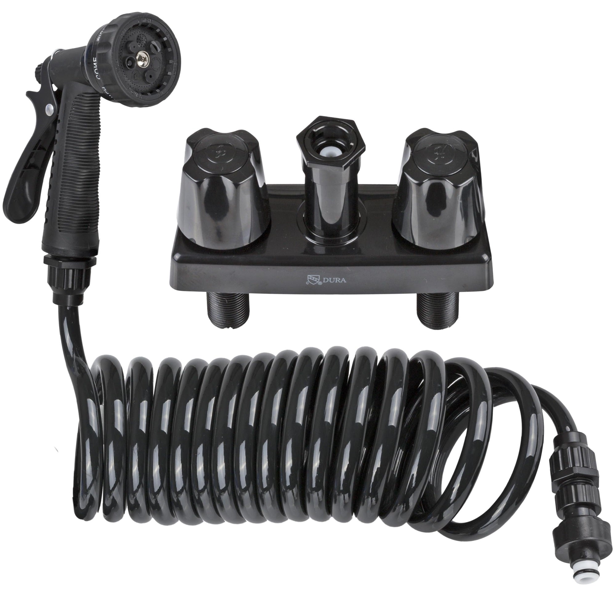 Dura Faucet Df-Sa186-Bk Rv Exterior Quick Connect Detachable Spray Faucet 7-Option Nozzle (Black)