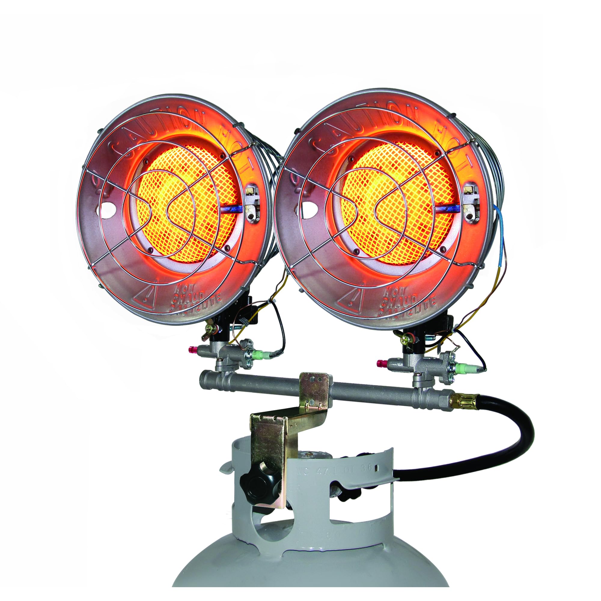 Dynaglo Dual Burner Lp Tank Top Heater W/Tip Over Safety Sw 900030000 Btu 25Ft Heating Radius