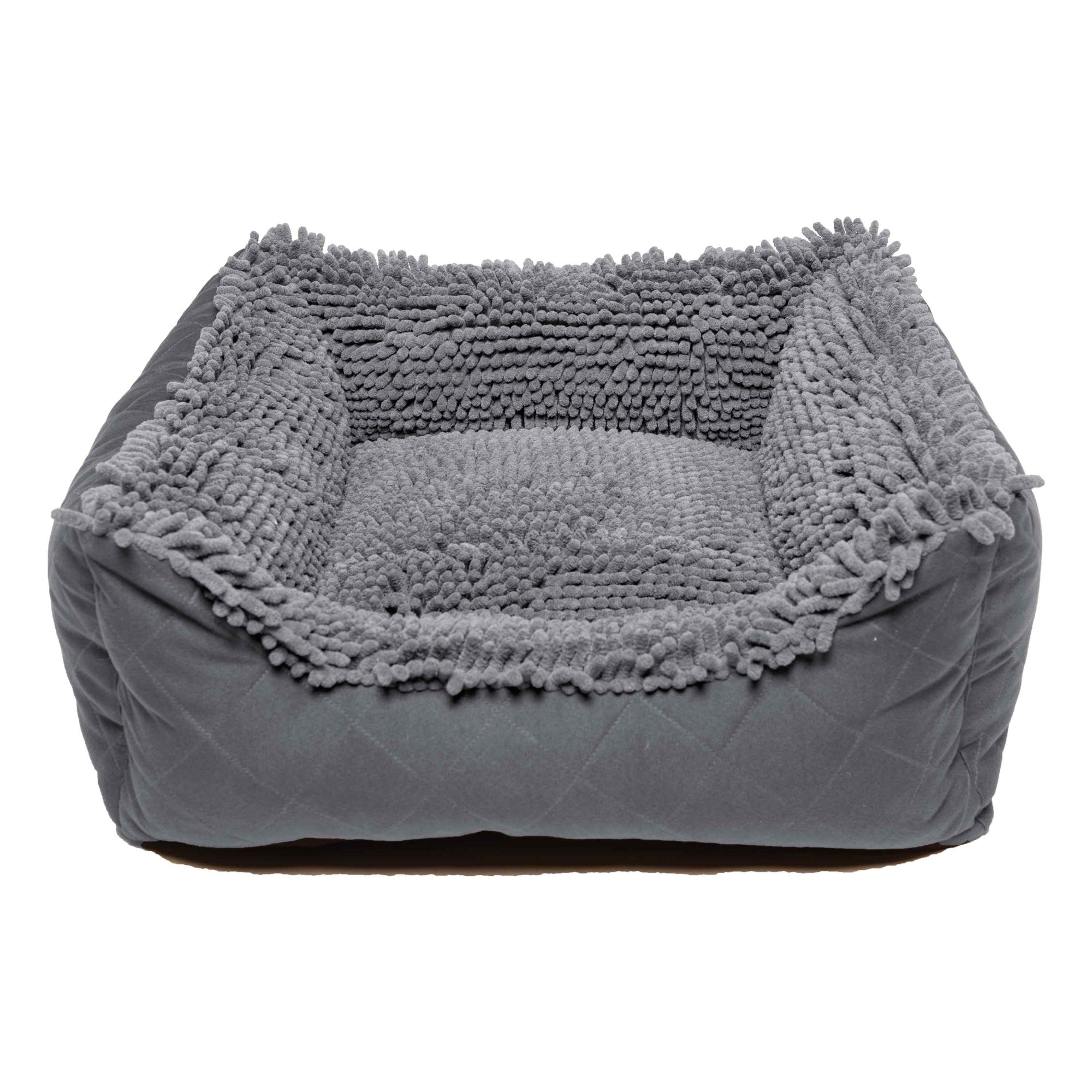 DGS Pet Products Dirty Dog Lounger Bed Large Cool Grey 31″ x 27″ x 9″