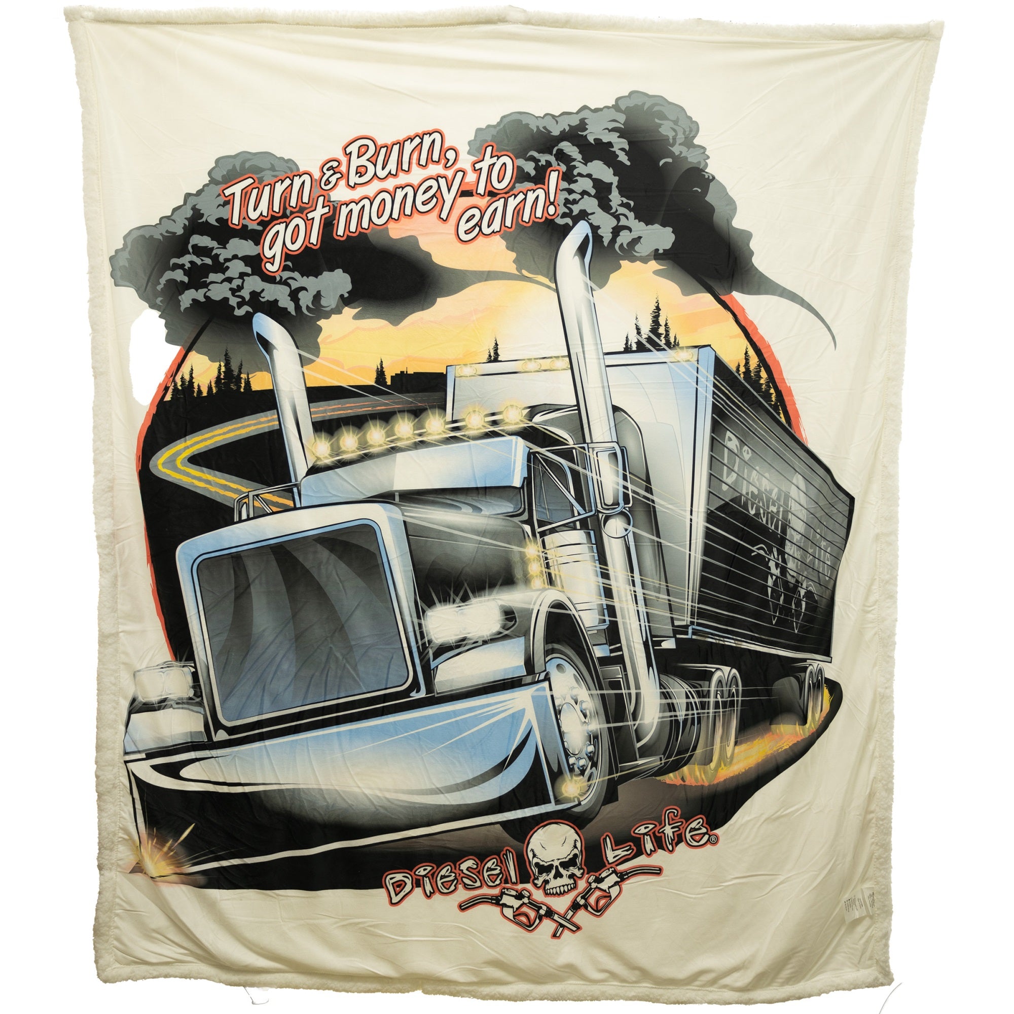Diesel Life Semi Rig  Blanket - 60 Inch X 70 Inch Plush Truckers Bedding Travel Blanket