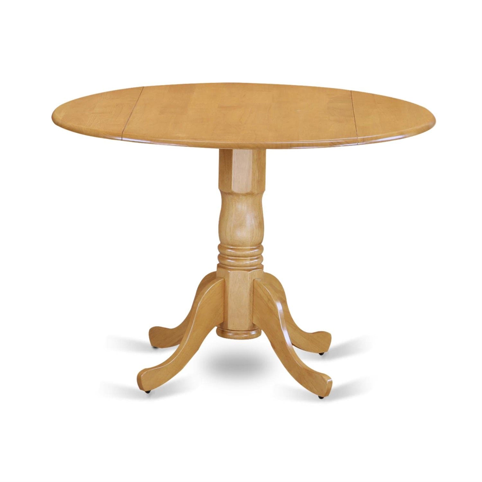 Ergode Dlbo5-Oak-W, 5 Piece Dining Set, Round Table With Dropleaf, 4 Kitchen Chairs, Asian Wood, Easy Assembly, Classic Style, 42X42 Inch, Oak