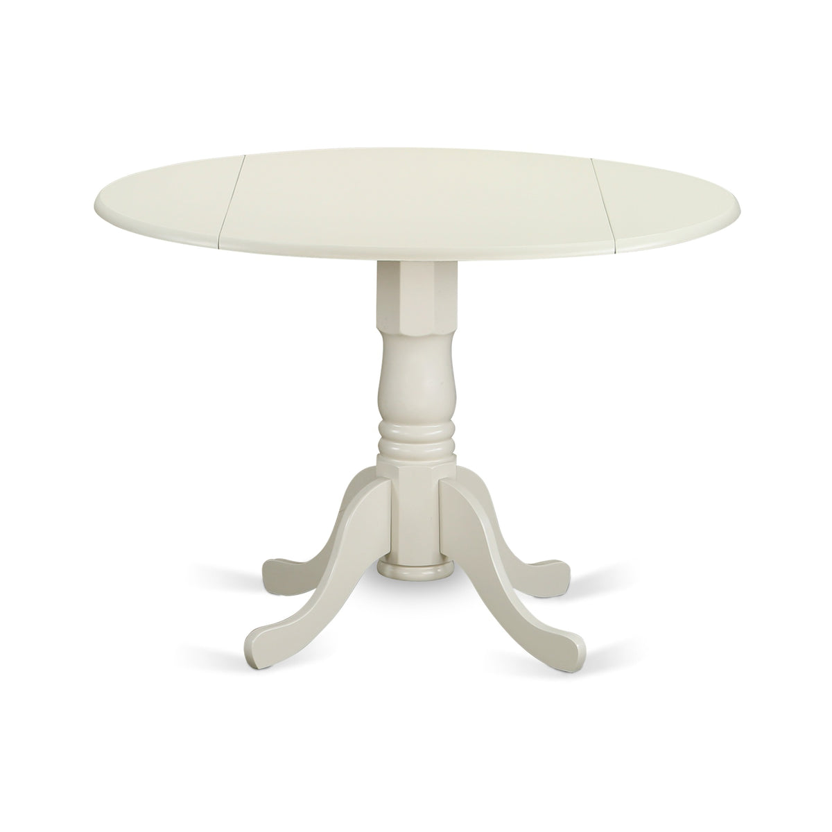 3Pc Dinette Set: Small Rounded Table, 2 Parson Chairs, White Finish, Beige Fabric, Easy Expansion, High-Quality Hardwood, Regal Design, Budget-Friendly, 300 Lbs Capacity