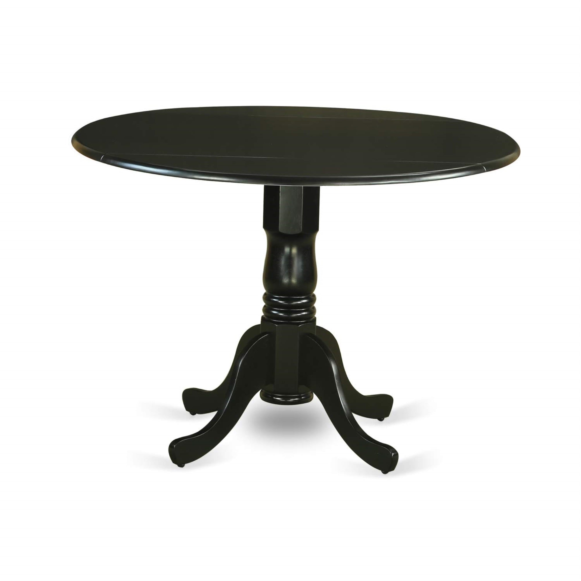 Ergode Dlcl5-Blk-W, 5-Piece Kitchen Table Set, Round Table & 4 Dining Chairs, High-Quality Asian Wood, Sleek Black Color, Sturdy & Stable, Ergonomic Design, Durable Rubber Wood, Budget-Friendly, 300 Lbs Weight Capacity