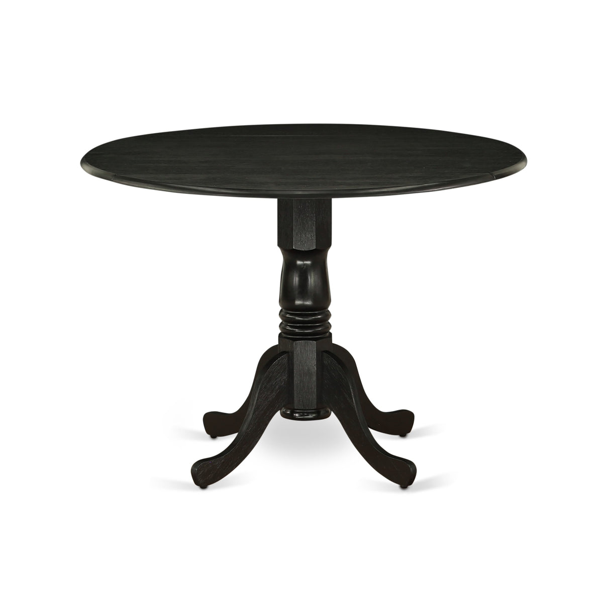 Dlga5-Abk-24 Ergode 5-Pc Round Dining Set , Black Linen Fabric Chairs , Rubber Wood Legs , Wirebrushed Black Finish , Compact & Comfortable