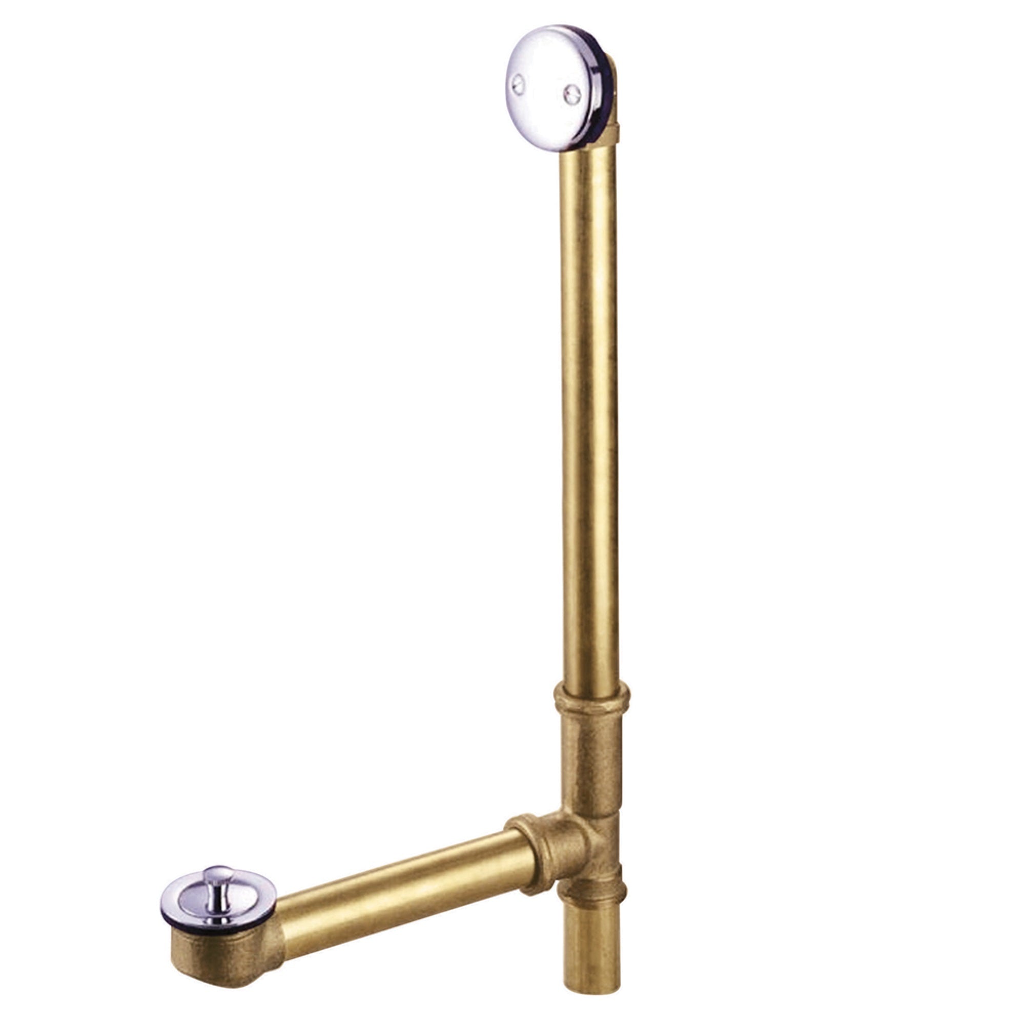 Kingston Brass Dll3181 18 Tub Waste And Overflow With Lift & Lock Drain, 20 Gauge, Polished Chrome