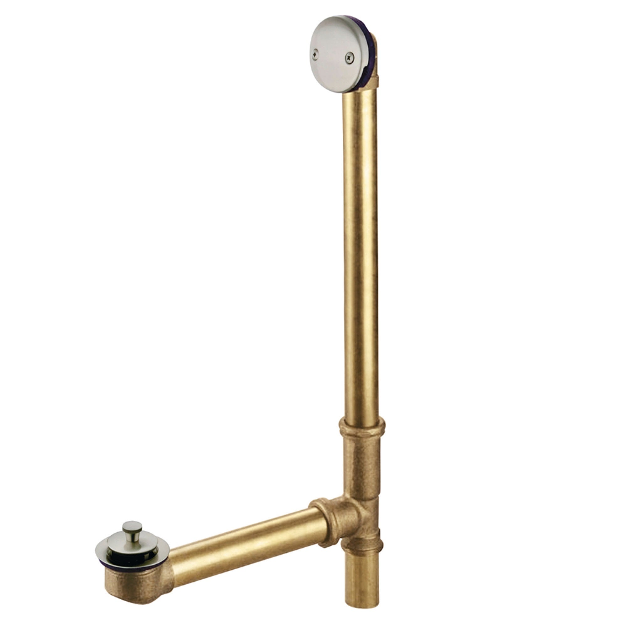 Kingston Brass Dll3188 18 Tub Waste And Overflow With Lift & Lock Drain, 20 Gauge, Brushed Nickel