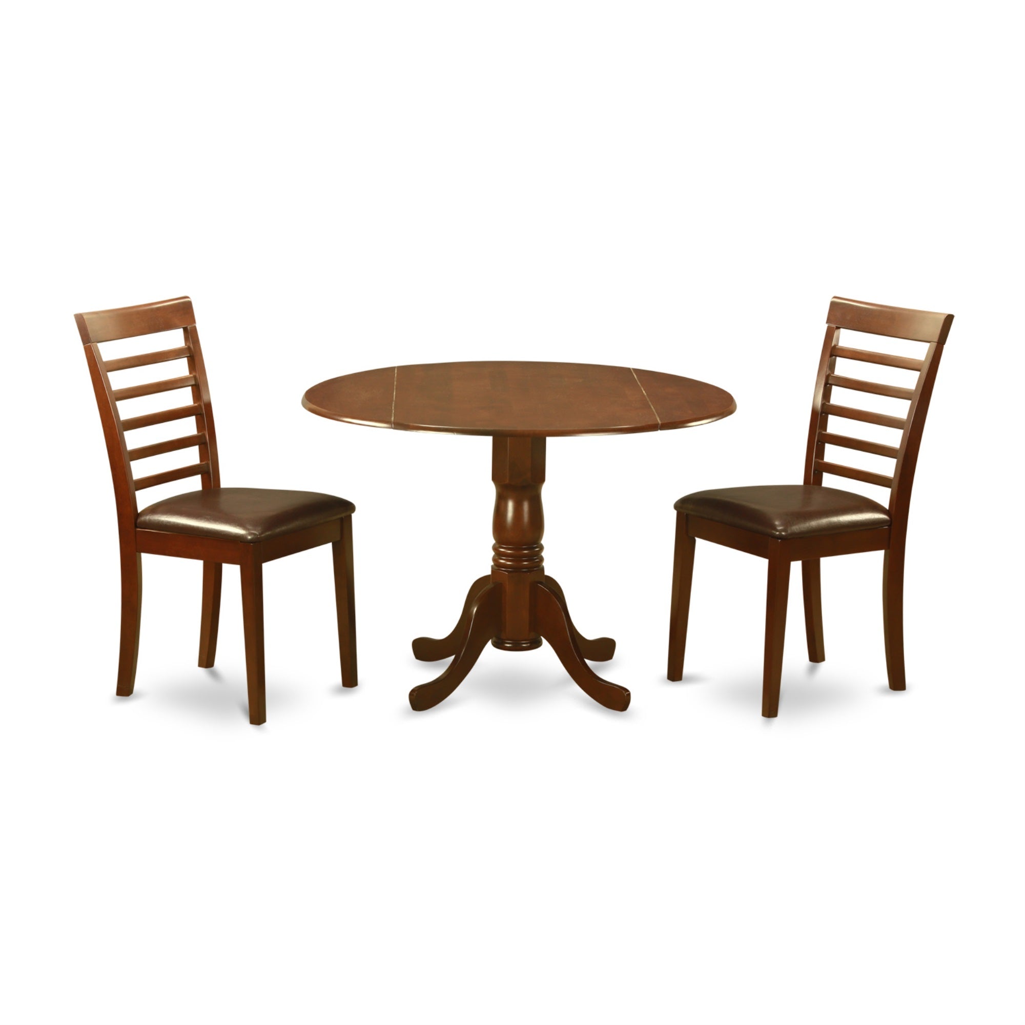 Dlml3-Mah-Lc 3 Pc Small Kitchen Table And Chairs Set-Round Kitchen Table And 2 Dining Chairs