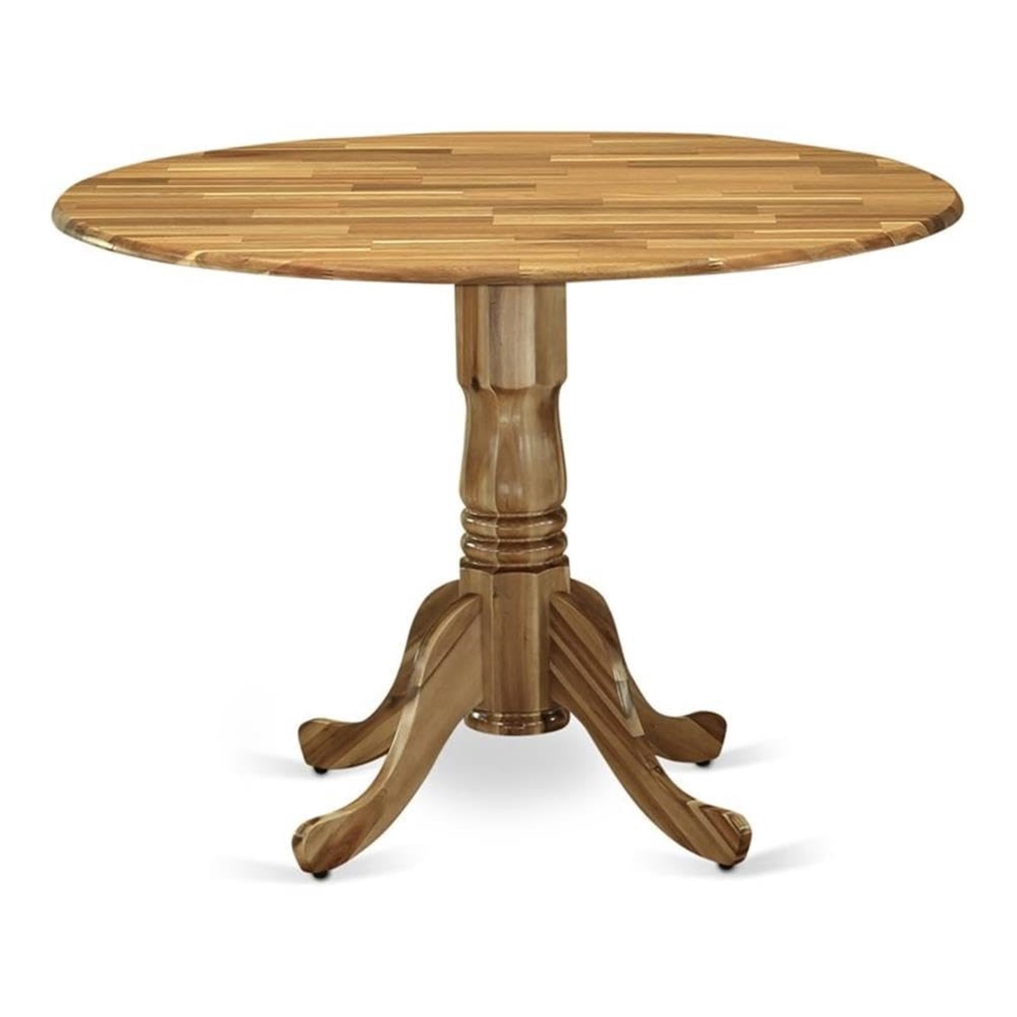 Casafoyer Dlt-Ana-Tp Dublin Modern Dining Table - A Round Kitchen Table Top With Dropleaf & Pedestal Base, 42X42 Inch, Natural