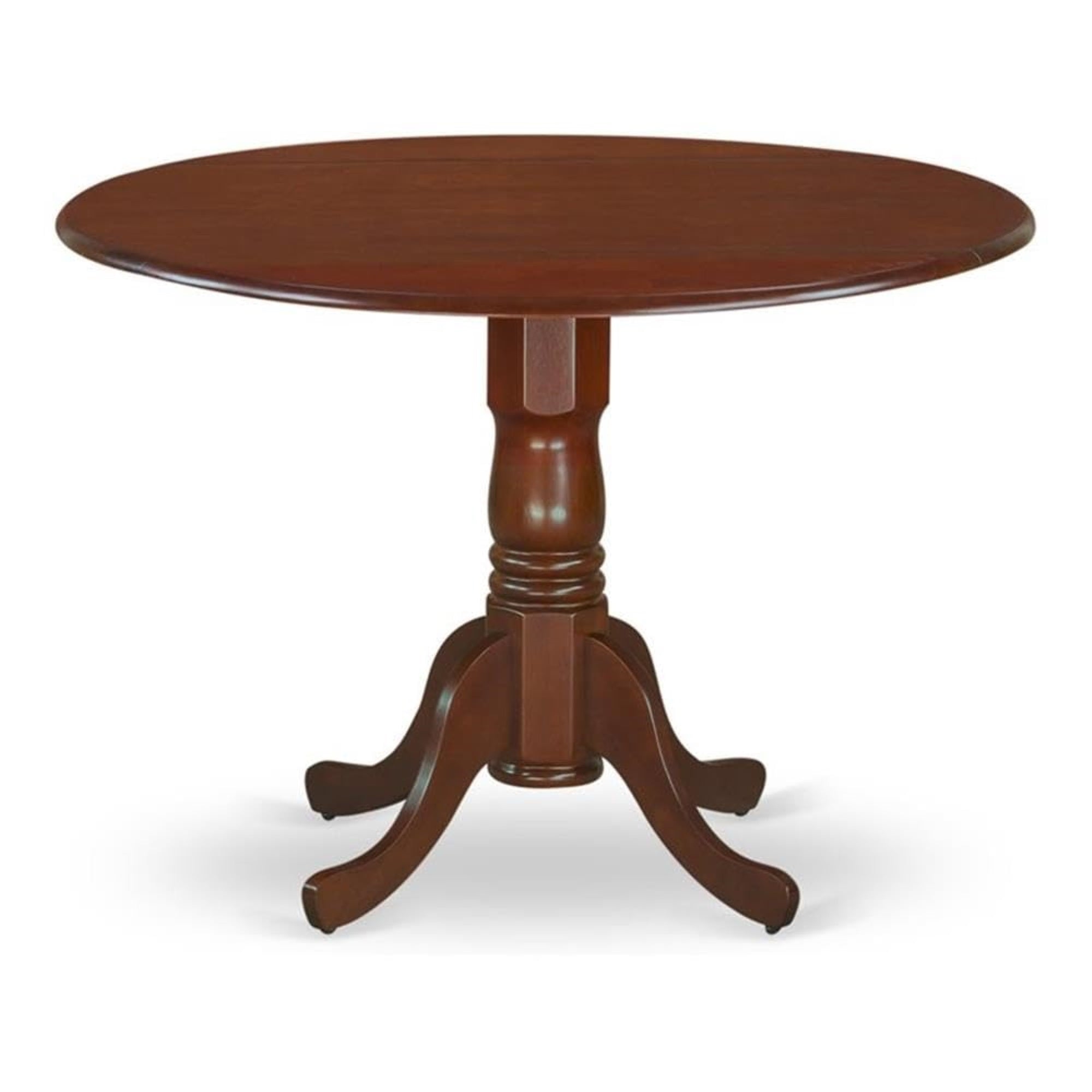 Casafoyer Dlt-Mah-Tp Dublin Dining Room Table - A Round Solid Wood Table Top With Dropleaf & Pedestal Base, 42X42 Inch, Mahogany