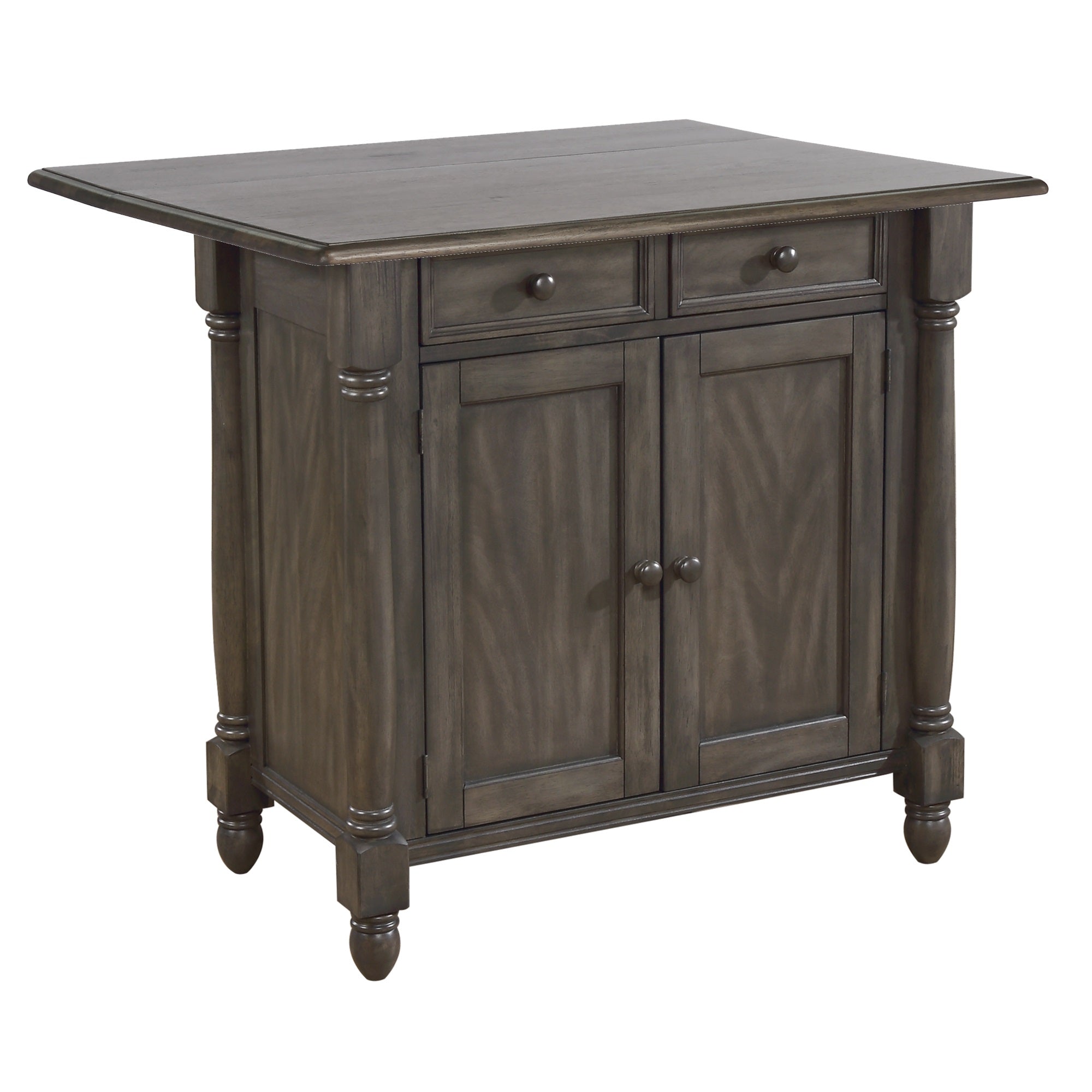 Sunset Trading Shades Of Gray Drop Leaf Kitchen Island