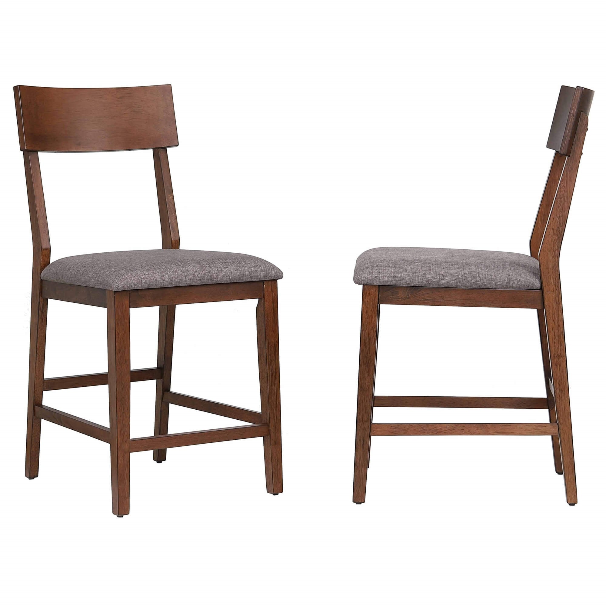 Sunset Trading Mid Century Bar Stool | Counter Height | Padded Performance Fabric Seat  | Set Of 2