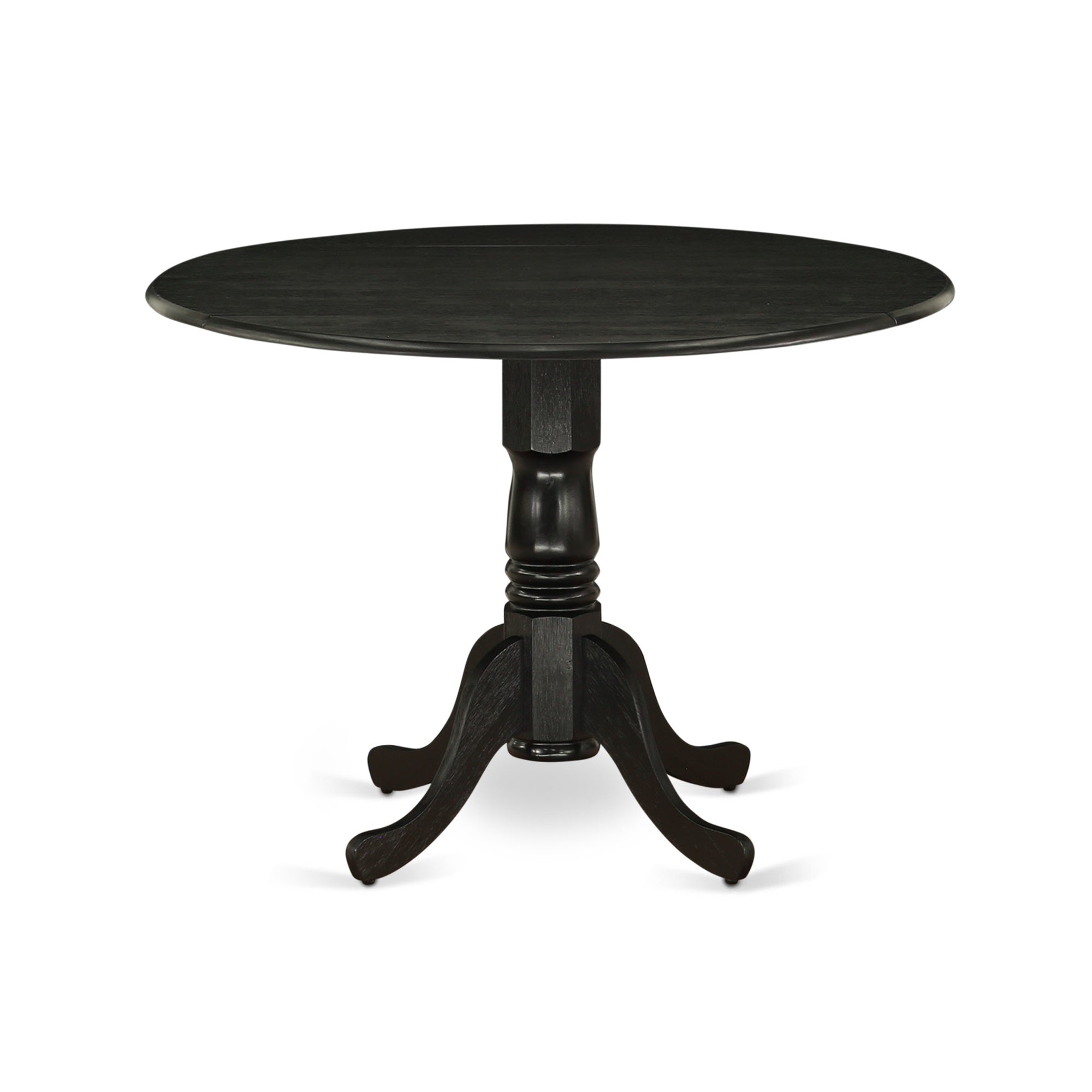 Dmva5-Blk-W-Vv 5-Piece Kitchen Dining Set - 4 Wooden Chairs, Drop Leaves Table - Black Finish. Perfect For Home Parties & Gatherings.
