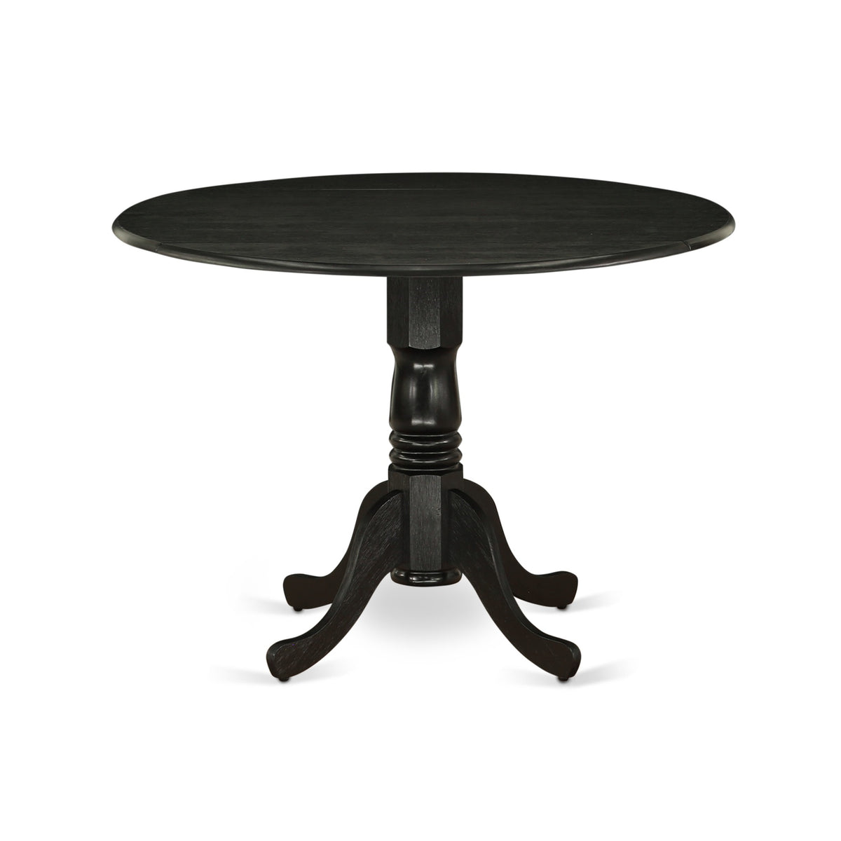 Dmva5-Blk-W-Vv 5-Piece Kitchen Dining Set - 4 Wooden Chairs, Drop Leaves Table - Black Finish. Perfect For Home Parties & Gatherings.