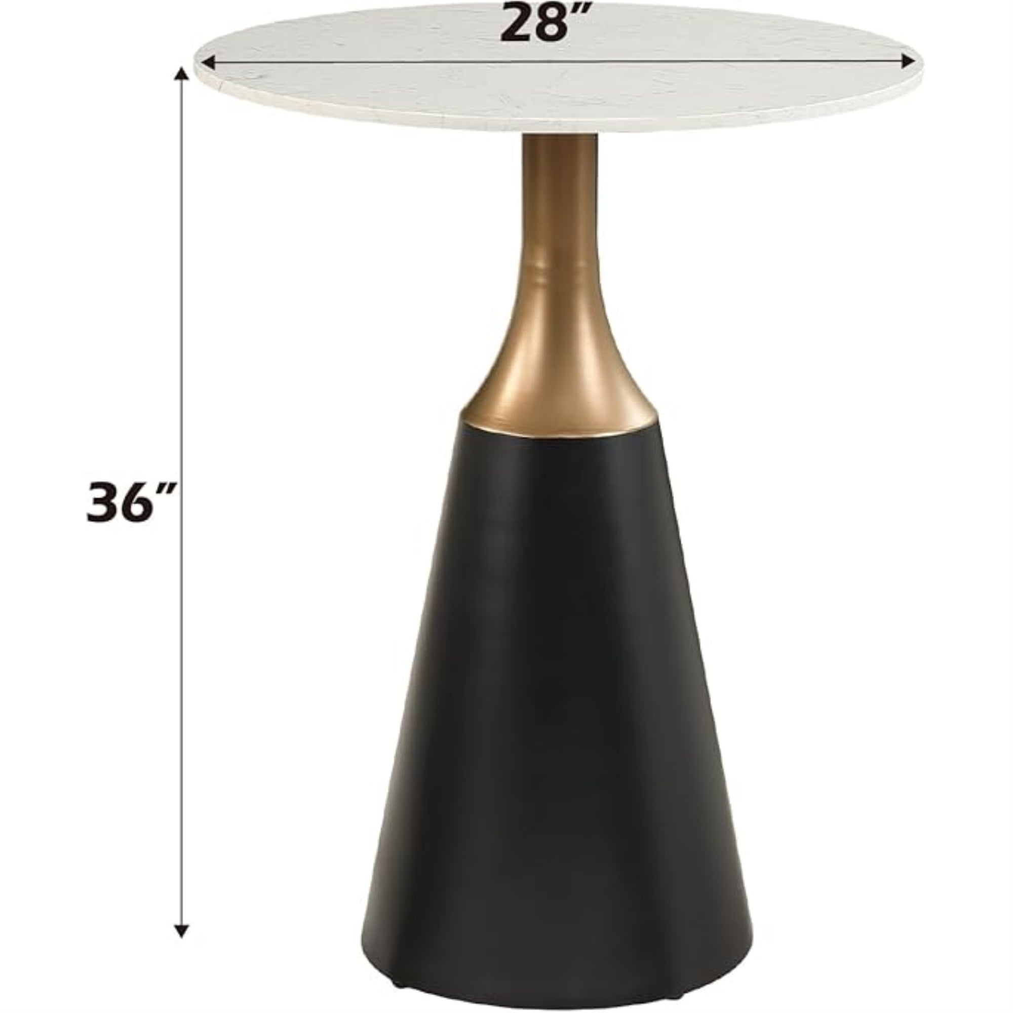 ACME Jaramillo Counter Height Table, Natural Marble Top & Black Finish