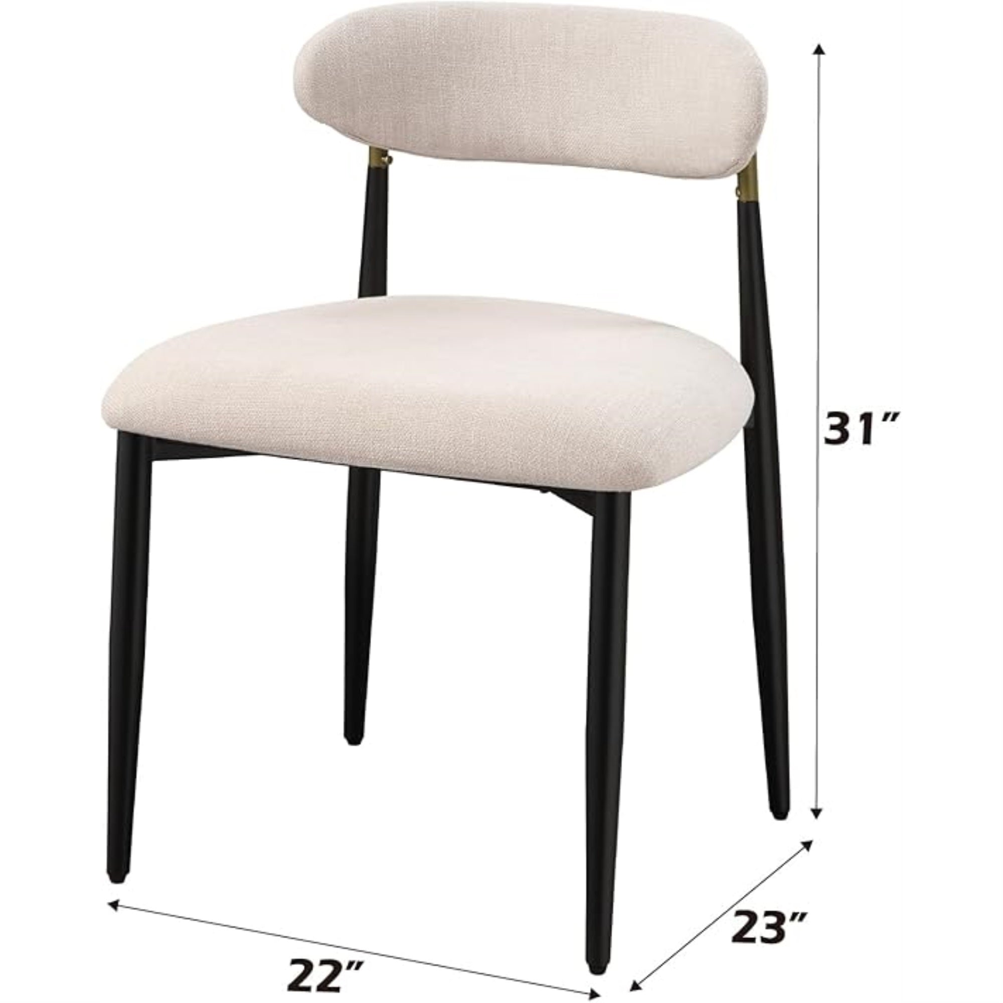 ACME Jaramillo Side Chair (Set-2), Beige Fabric & Black Finish