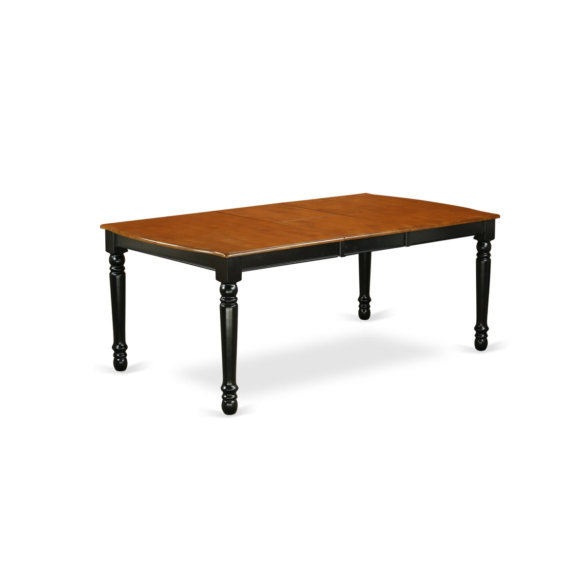 5 Pc Kitchen Tables And Chair Set - Dover Dining Table And 4 Chairs In Black And Cherry Finish - Seats 8 - Solid Wood Seats - Elegant Two-Toned Design