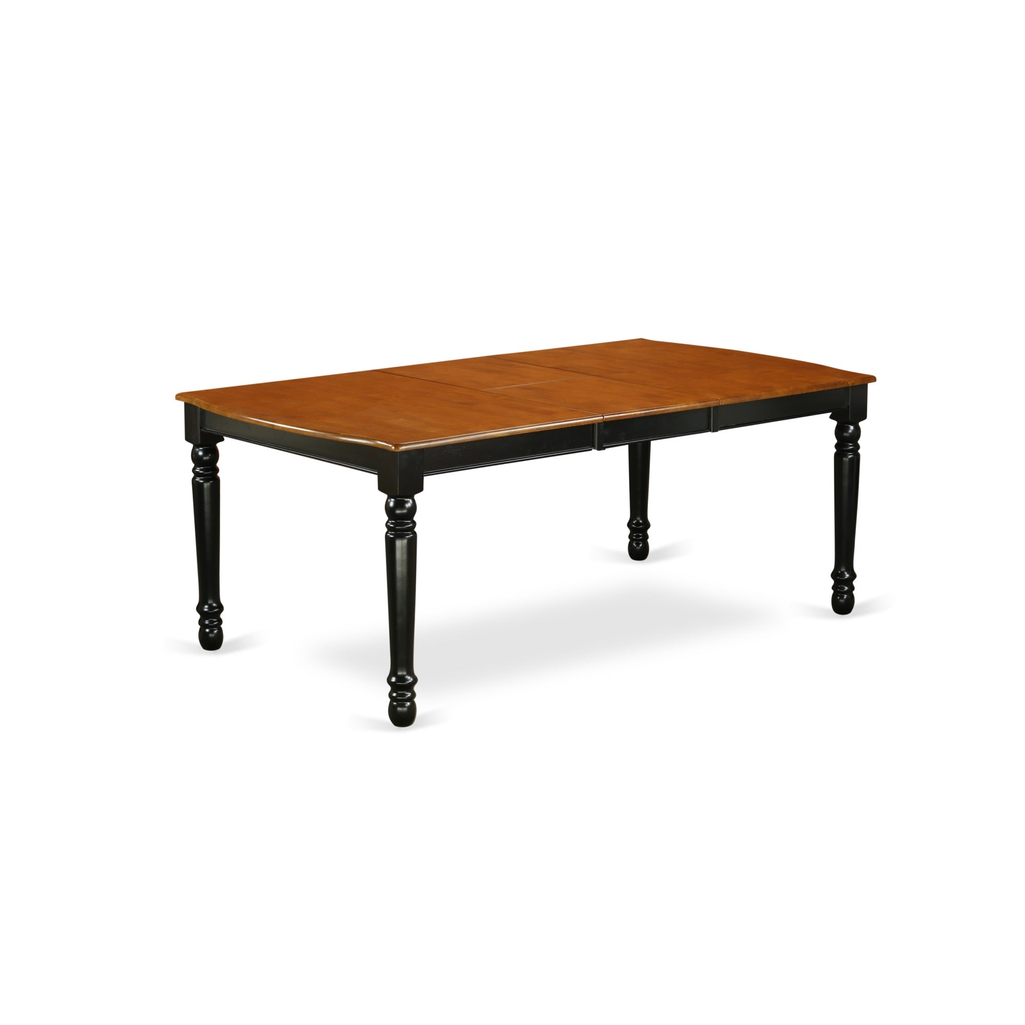 Exquisite Doav7-Bch-Lc 7-Piece Table & Chair Set , Black & Cherry Finish , Faux Leather Seats , Ideal For Gatherings , Elevate Your Dining Experience'