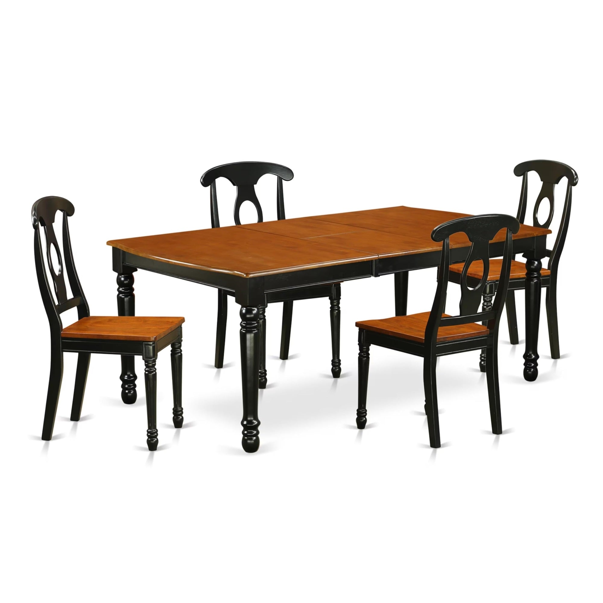 Casafoyer Doke5-Bch-W 5 Piece Dining Room Furniture Set Includes A Rectangle Kitchen Table With  Leaf And 4 Dining Chairs, 42X78 Inch, Black & Cherry