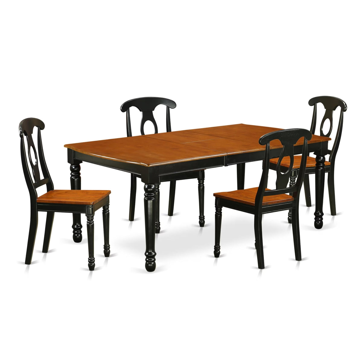 Casafoyer Doke5-Bch-W 5 Piece Dining Room Furniture Set Includes A Rectangle Kitchen Table With  Leaf And 4 Dining Chairs, 42X78 Inch, Black & Cherry