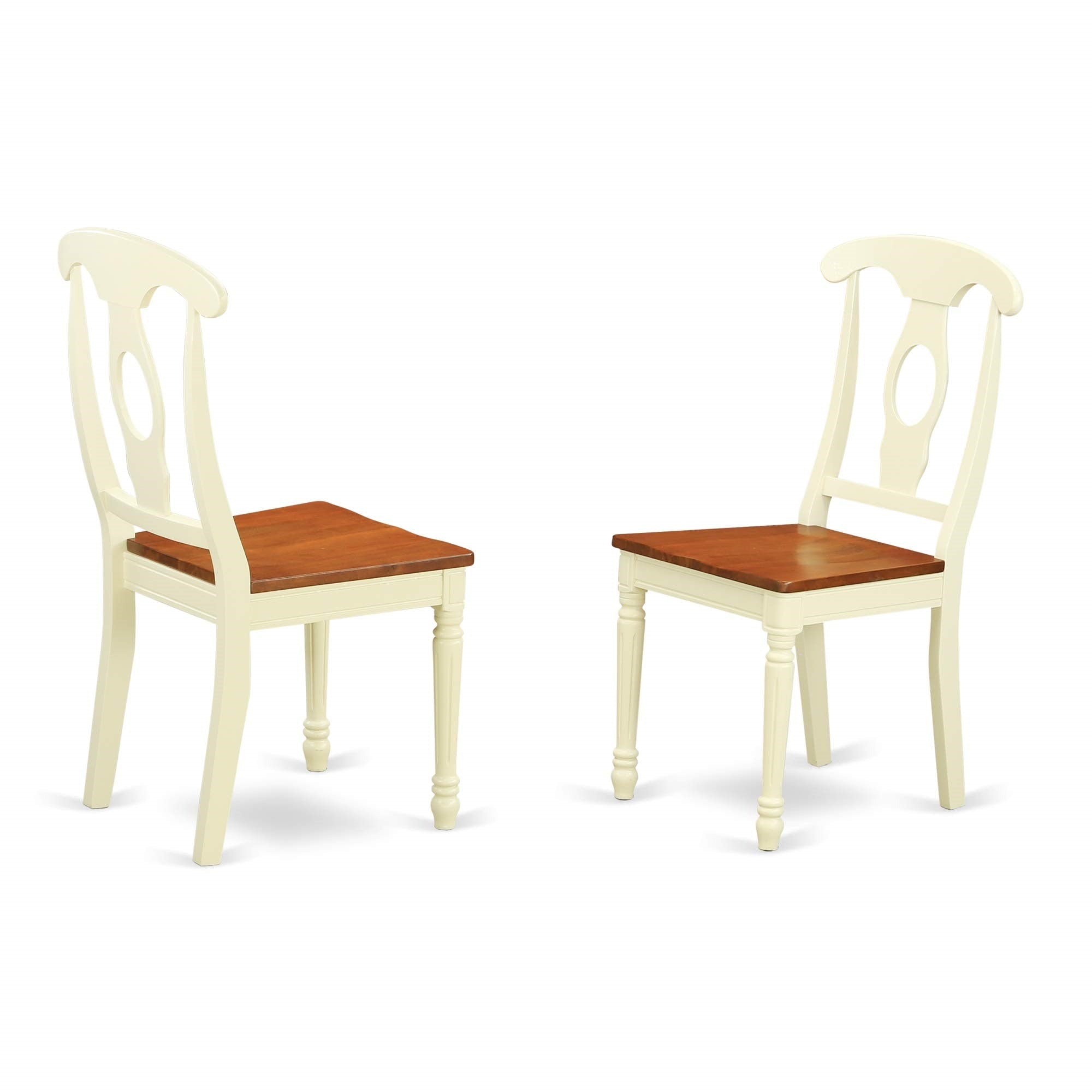 Ergode Doke5-Whi-W Kitchen Dining Table Set, 5-Piece Furniture Set With 4 Chairs, Butterfly Leaf Table, Wooden Seat, Napoleon Back, Easy Assembly, Ideal For Home Parties, 42X78 Inch, Buttermilk & Cherry