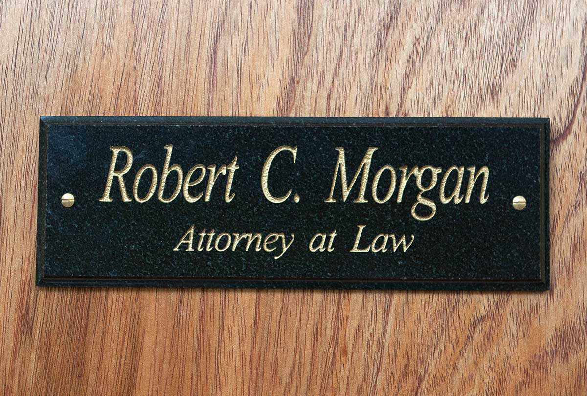 Solid Granite Door Plaque  (Available In Three Different Stone Finishes: Polished Black, Green Or Ash.)