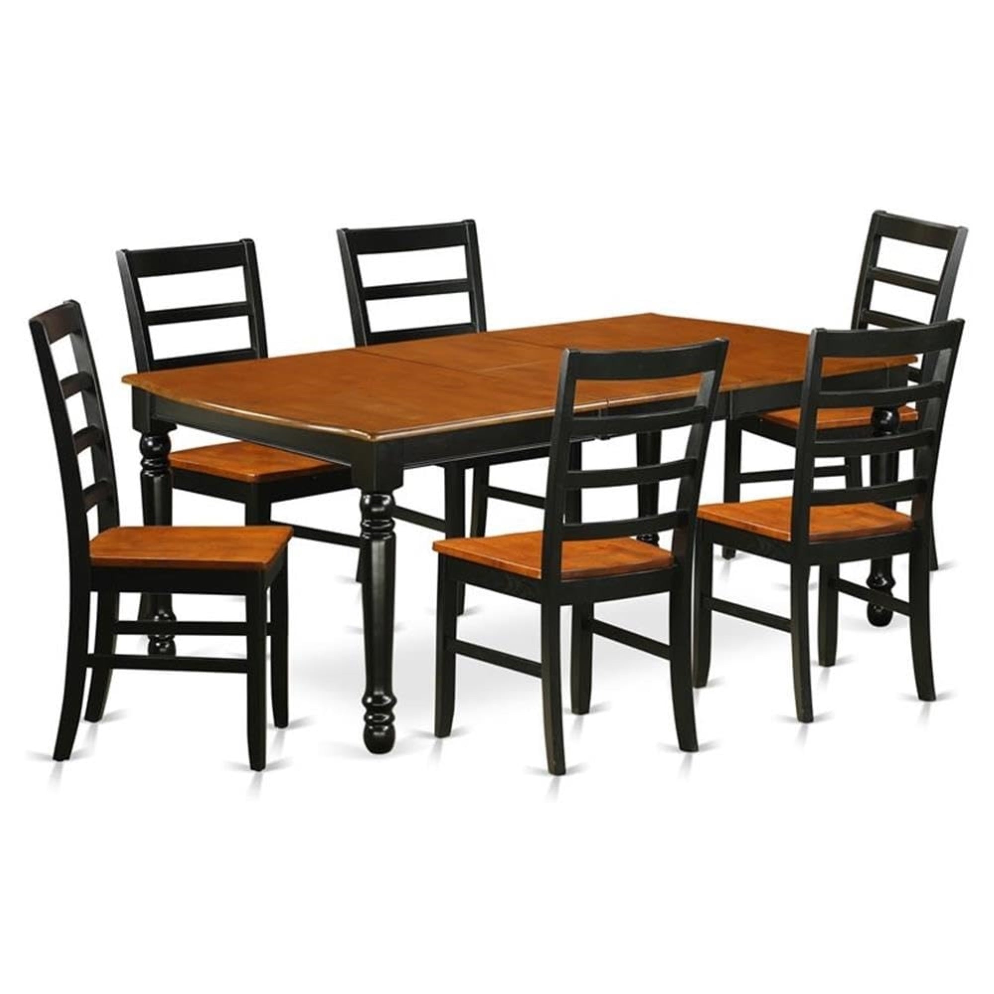 Casafoyer Dopf7-Bch-W Dover 7 Piece Kitchen Set Consist Of A Rectangle Dining Room Table With  Leaf And 6 Solid Wood Seat Chairs, 42X78 Inch