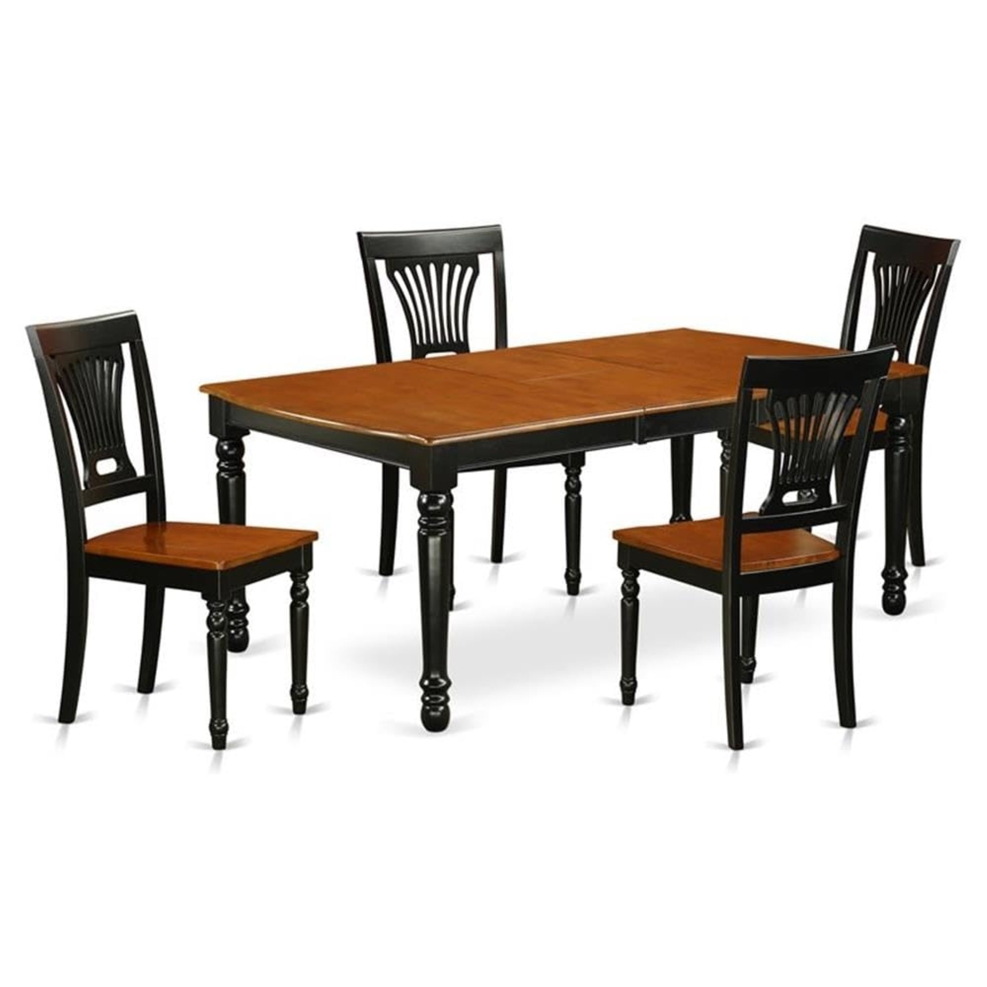 Casafoyer Dopl5-Bch-W Dover 5 Piece Modern Set Includes A Rectangle Wooden Table With  Leaf And 4 Dining Room Chairs, 42X78 Inch, Black & Cherry