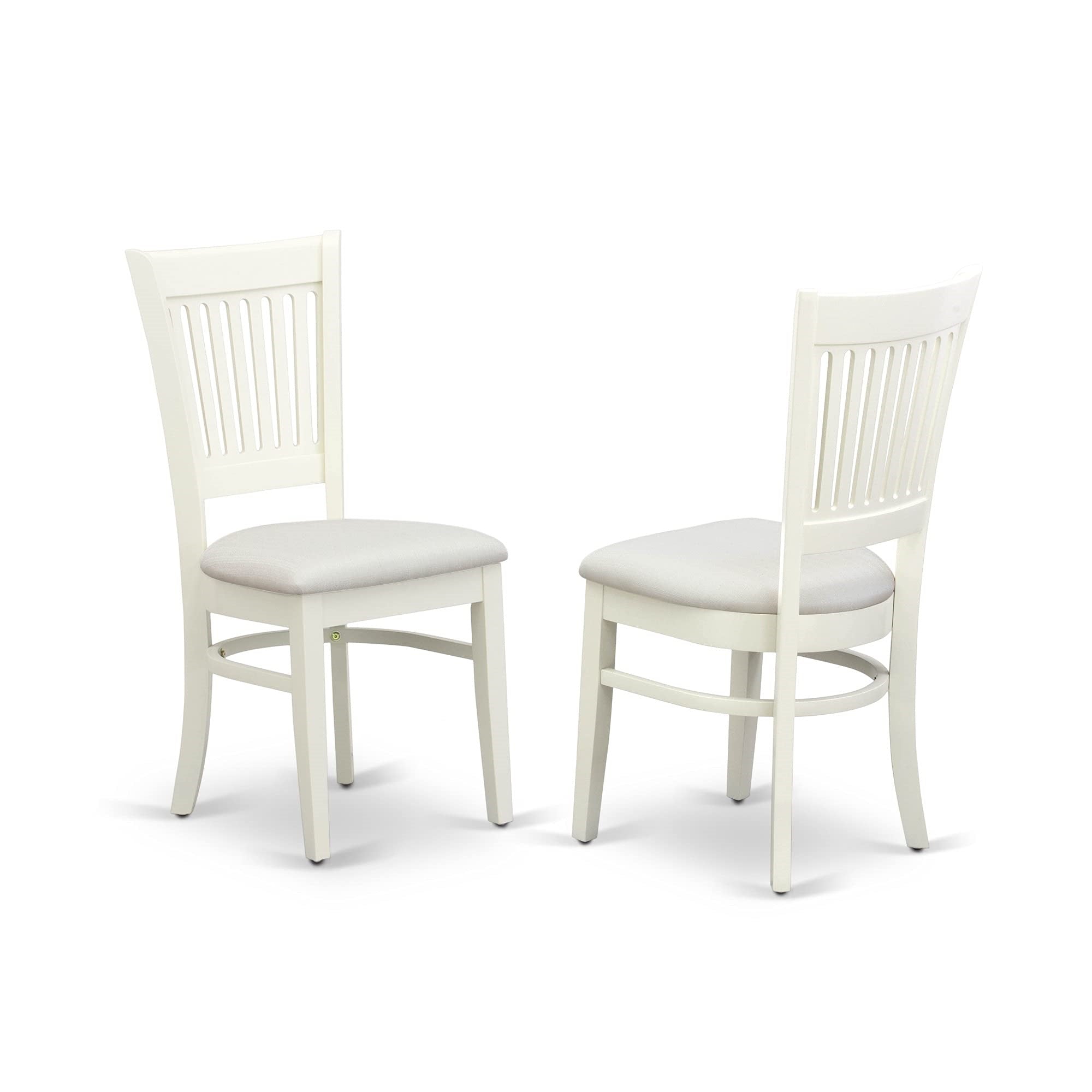 Ergode Dova5-Lwh-C, 5 Piece Dining Table Set, Mid-Century Design, Rubberwood Table, 4 Wood Chairs, Linen White Finish, Easy To Clean & Assemble, Seats 4, Contemporary & Trendy Look, Perfect For Family Meals & Home Parties
