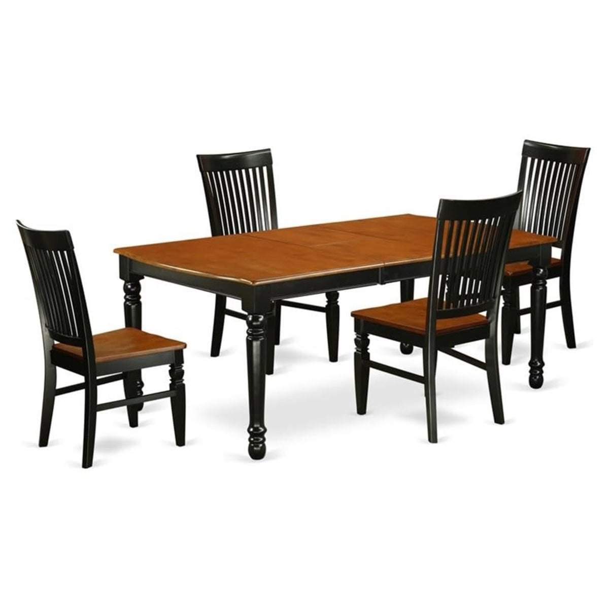 Casafoyer Dowe5-Bch-W 5 Pc Kitchen Tables And Chair Set With 1 Dover Table And 4 Chairs In A Black And Cherry Finish