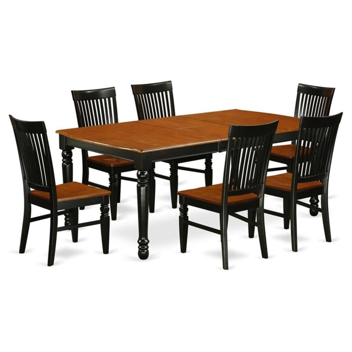 Casafoyer Dover 7-Piece Traditional Wooden Dining Set In Black/Cherry