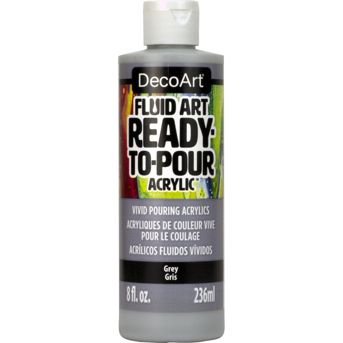 Decoart Fluid Art Ready-To-Pour Acrylic, 8 Oz., Grey