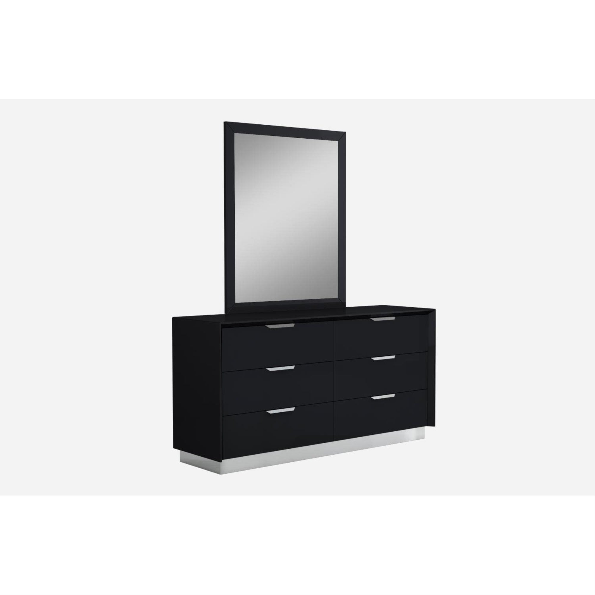 Navi Dresser Double high gloss Black with stainless steel trim 6 drawers with self-close runners...