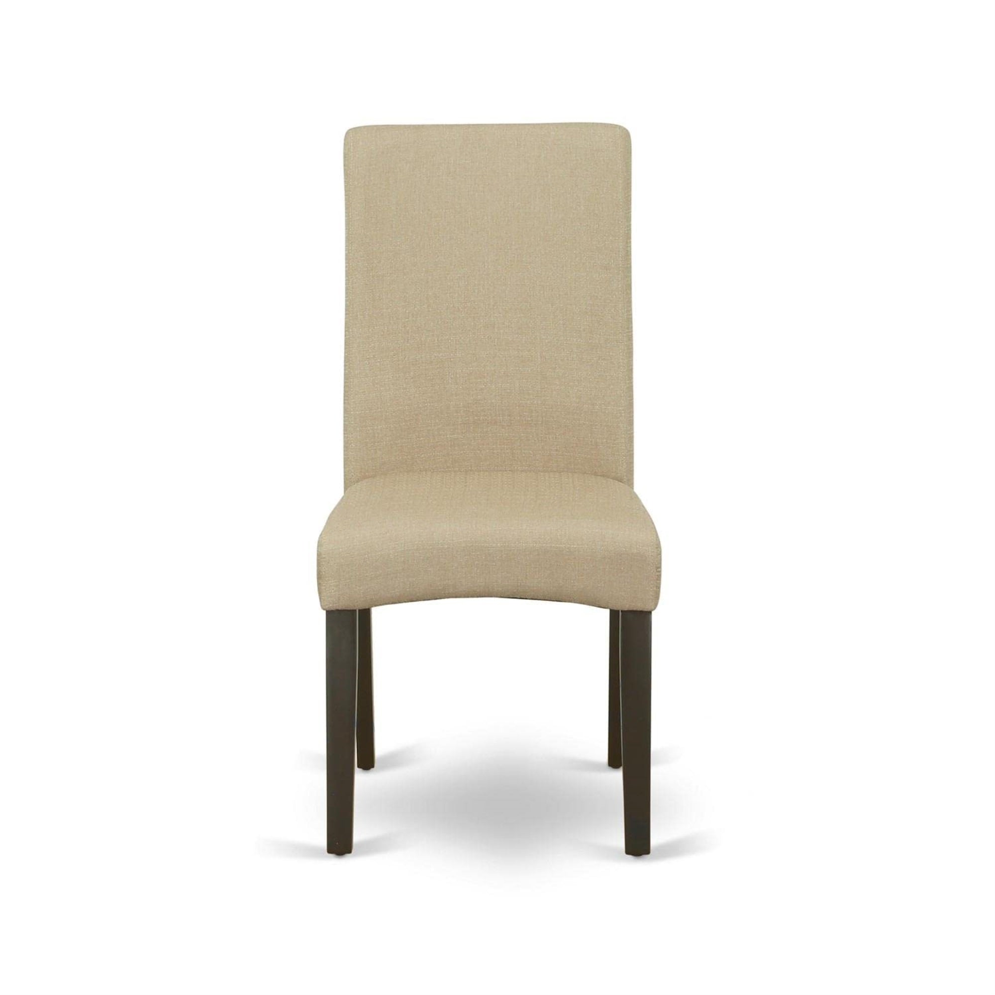 East West Furniture Drp5T03 Driscol Classic Parson Chairs - Brown Linen Fabric Upholstered Dining Chairs, Set Of 2, Cappuccino