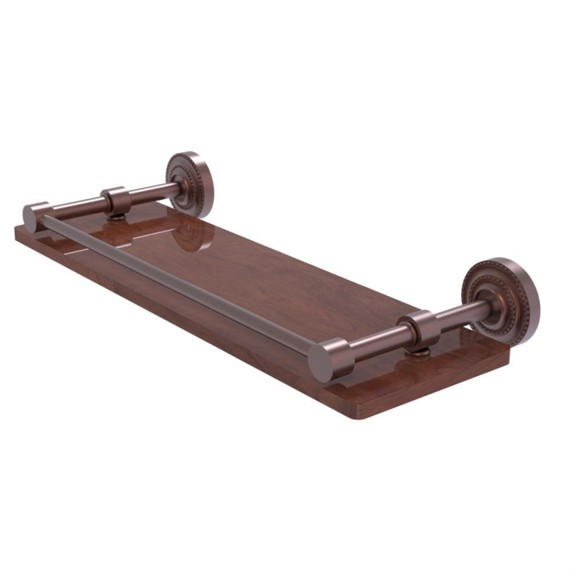 Dottingham Collection 16 Inch Solid Ipe Ironwood Shelf With Gallery Rail - Dt-1-16-Gal-Irw-Ca