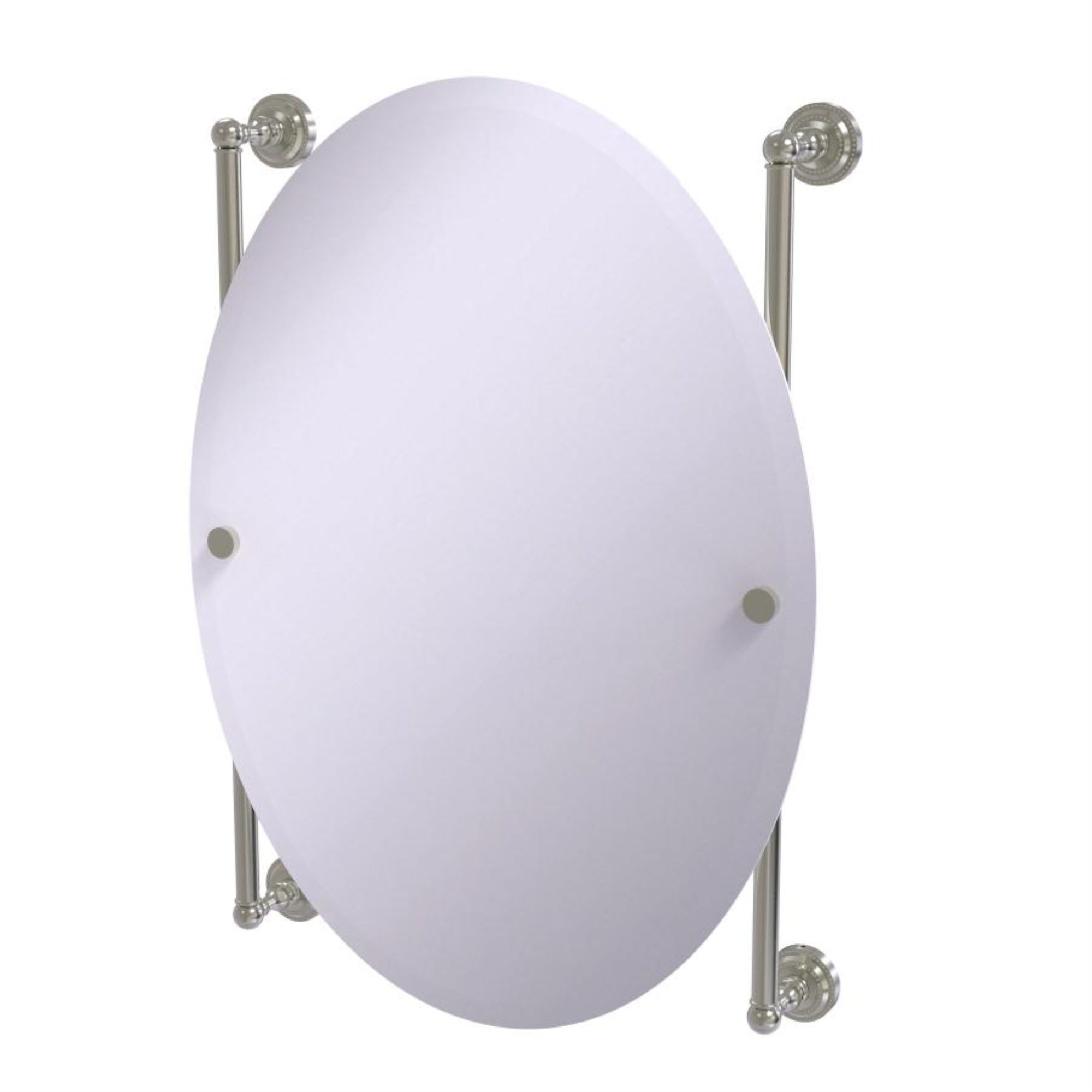 Dottingham Collection Oval Frameless Rail Mounted Mirror - DT-27-91-SN